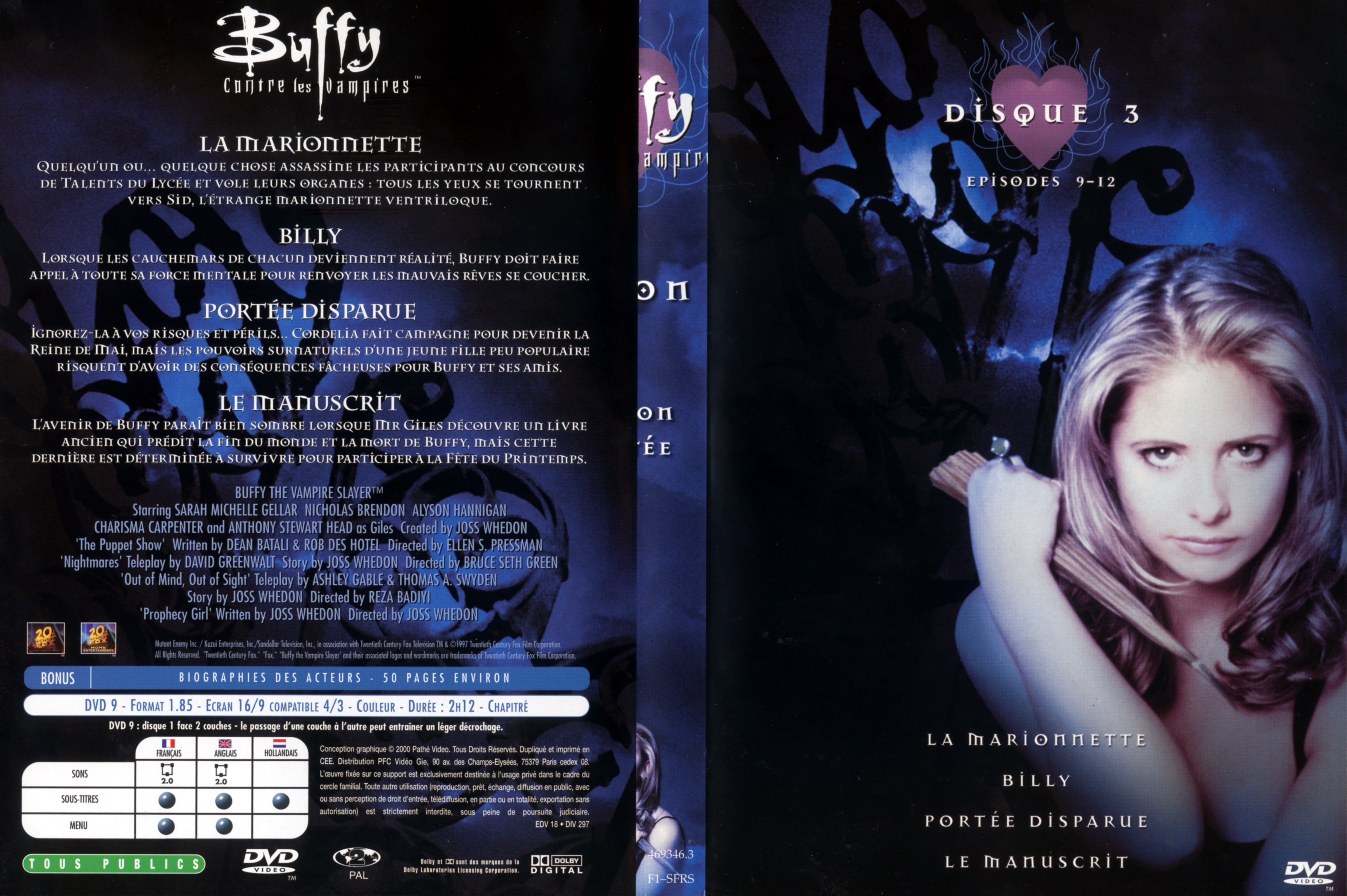 Jaquette DVD Buffy contre les vampires Saison 1 DVD 3