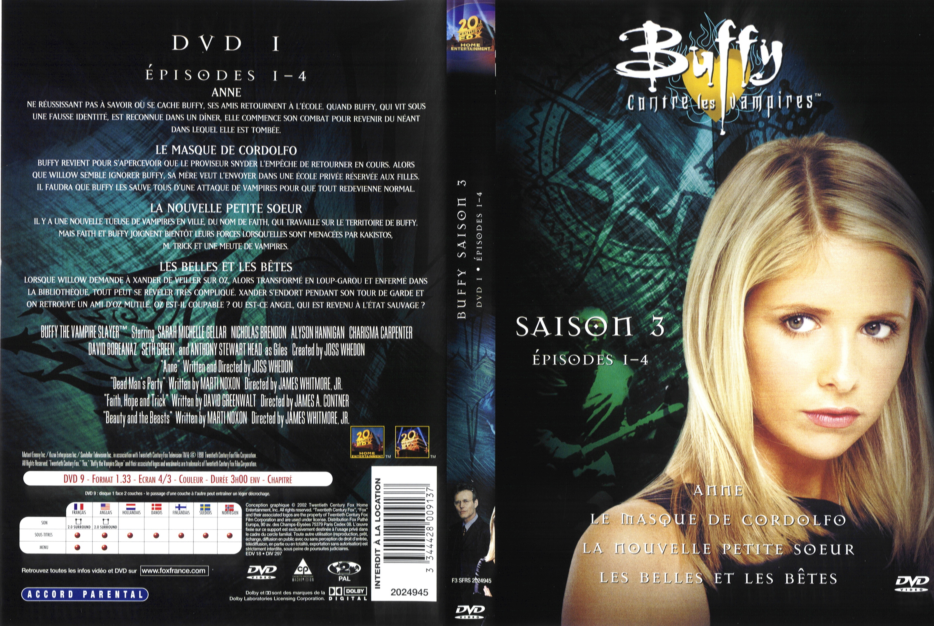 Jaquette DVD Buffy contre les vampires Saison 3 DVD 1
