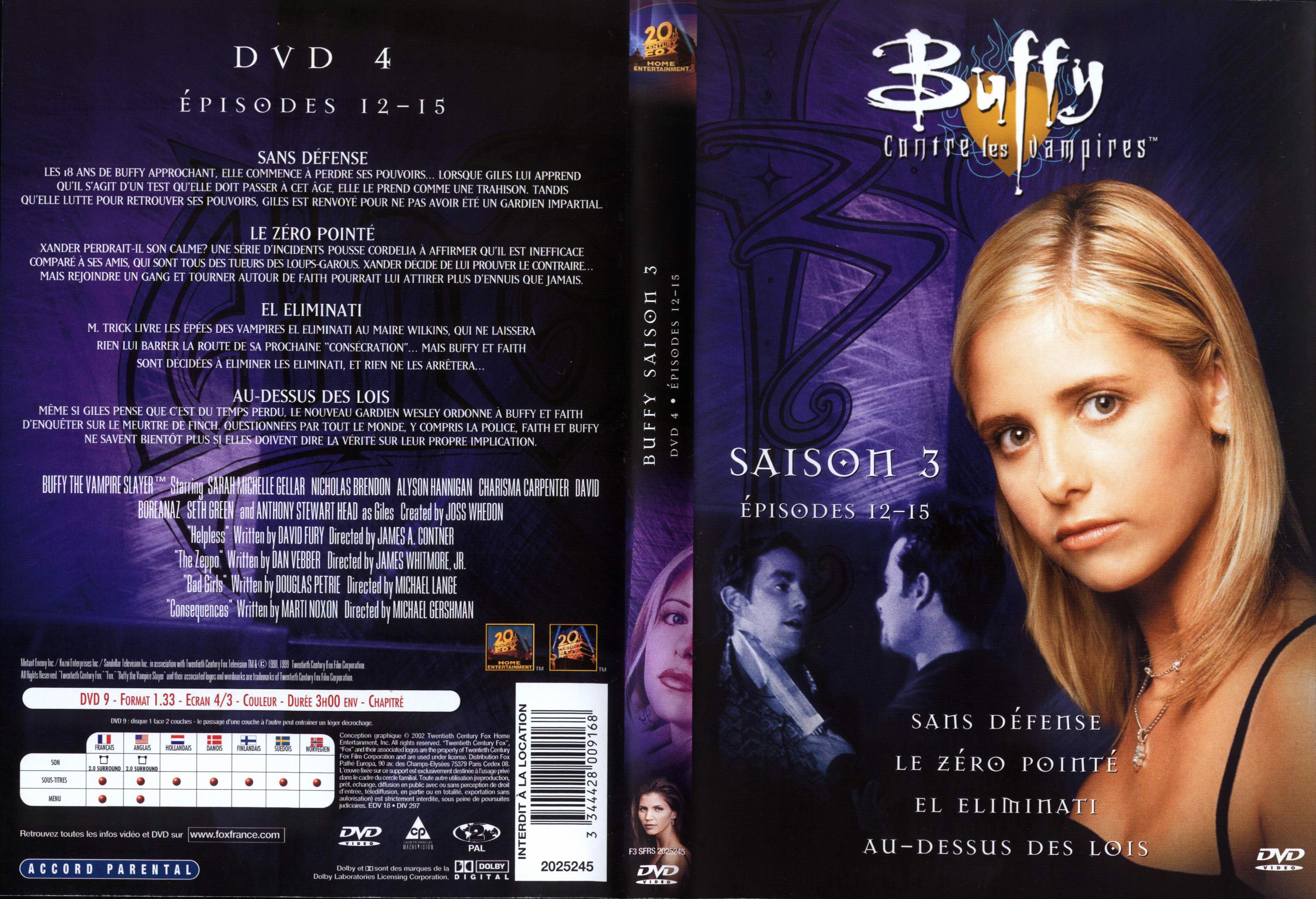 Jaquette DVD Buffy contre les vampires Saison 3 DVD 4