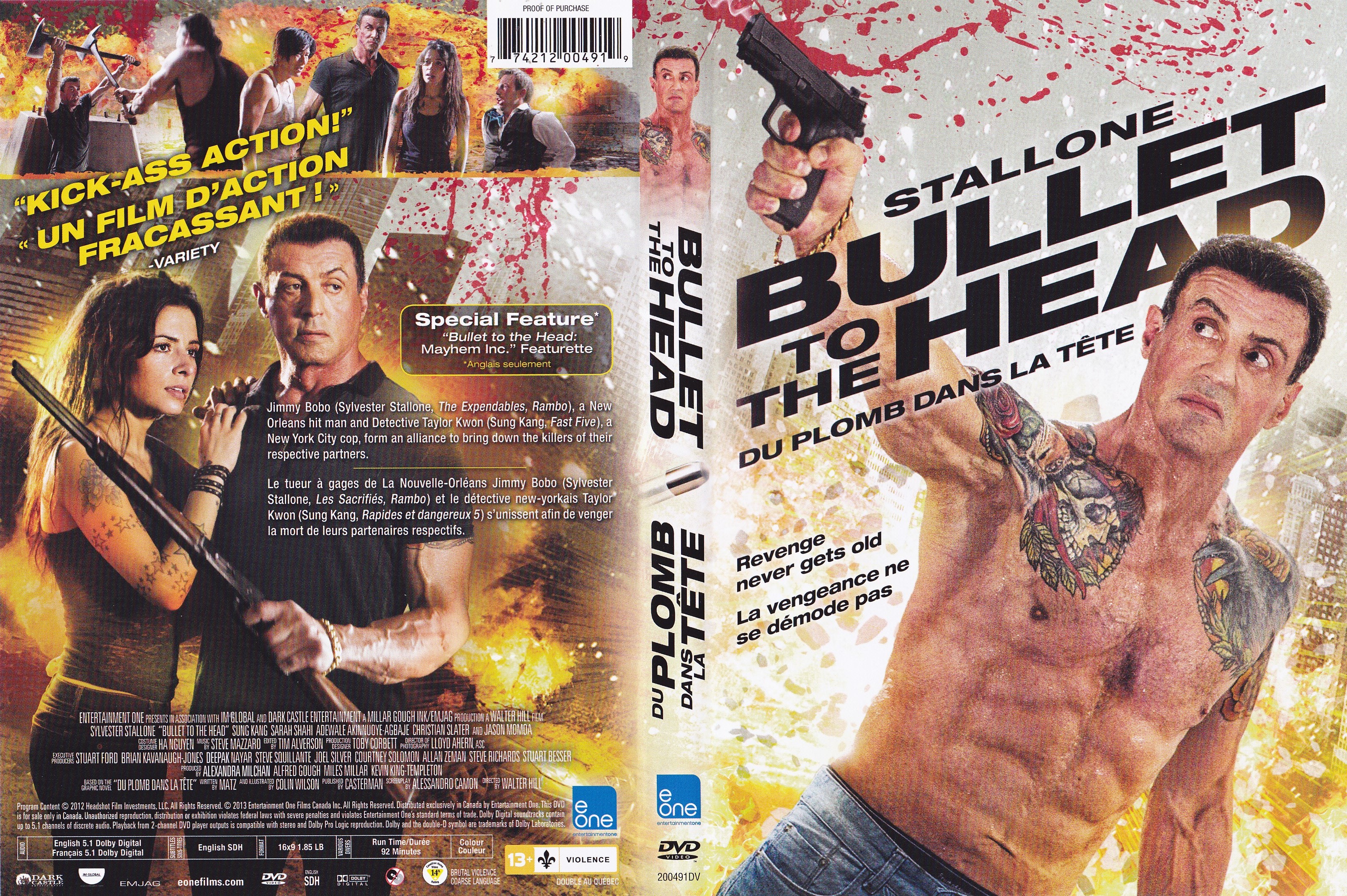 Jaquette DVD Bullet to the head - Du Plomb dans la Tte (Canadienne)