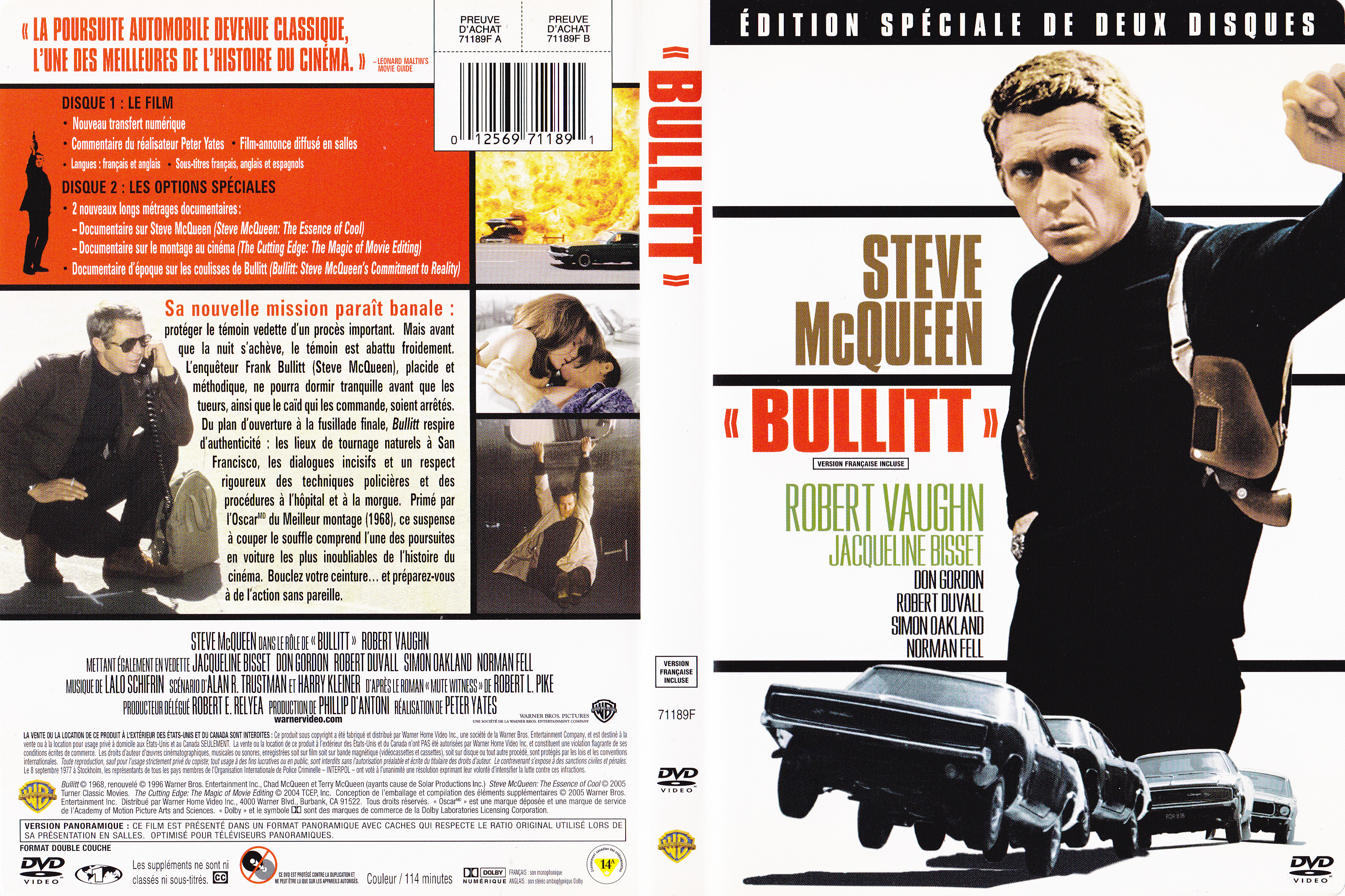 Jaquette DVD Bullitt (Canadienne)