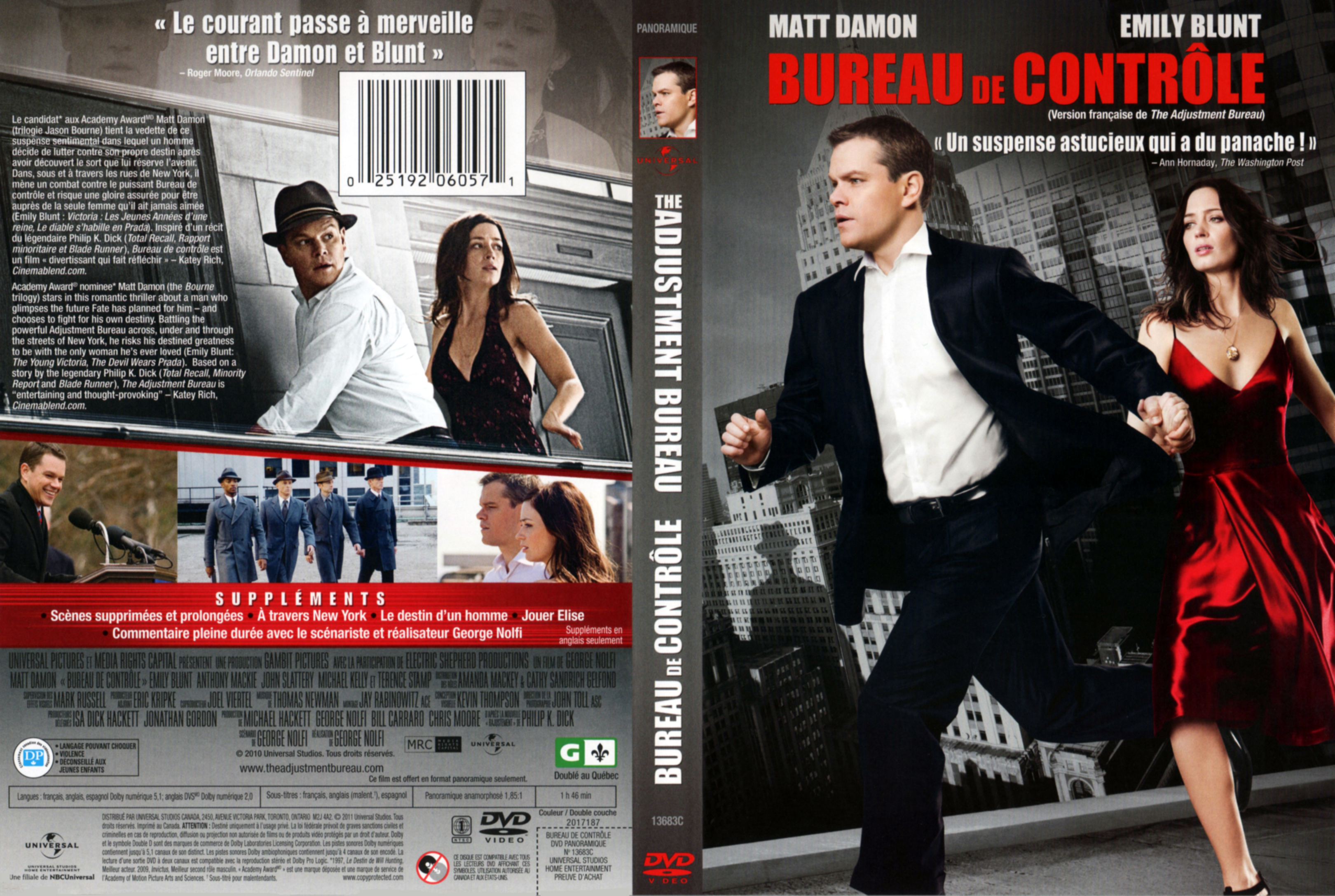 Jaquette DVD Bureau de controle (Canadienne)