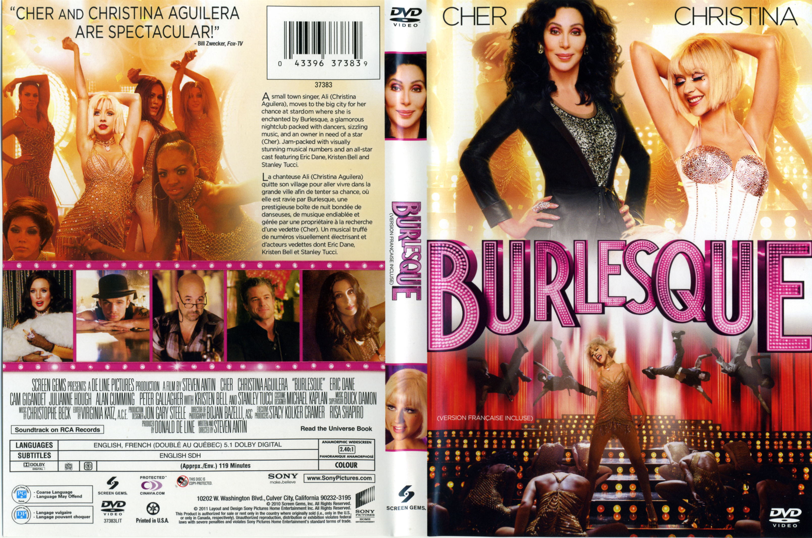 Jaquette DVD Burlesque (Canadienne)