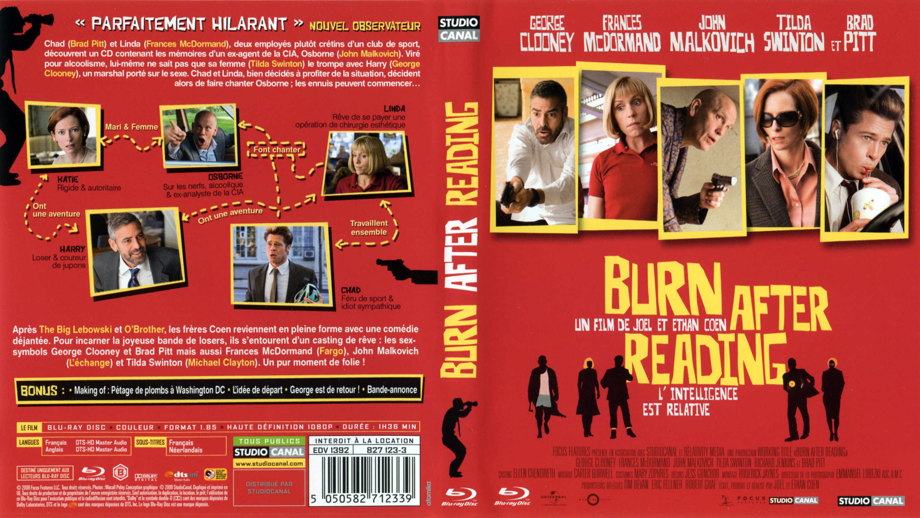 Jaquette DVD Burn after reading (BLU-RAY)