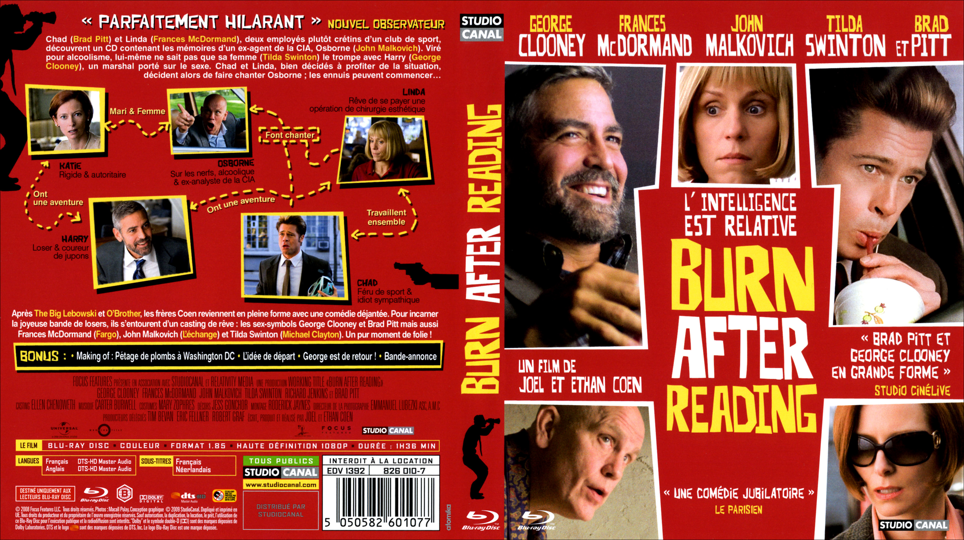 Jaquette DVD Burn after reading (BLU-RAY) v2