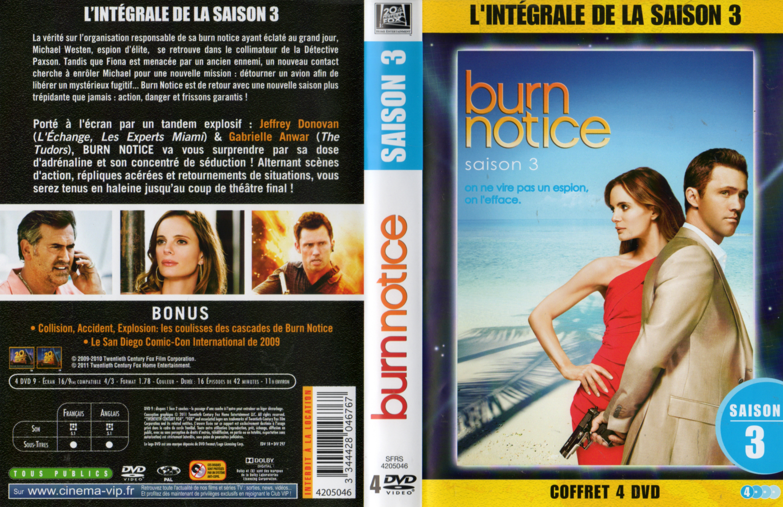 Jaquette DVD Burn notice saison 3 COFFRET