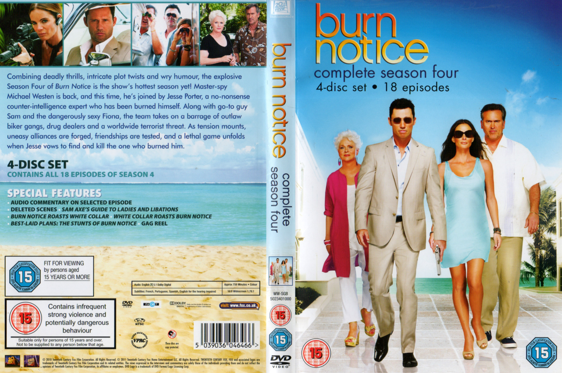 Jaquette DVD Burn notice saison 4 Zone 1 COFFRET