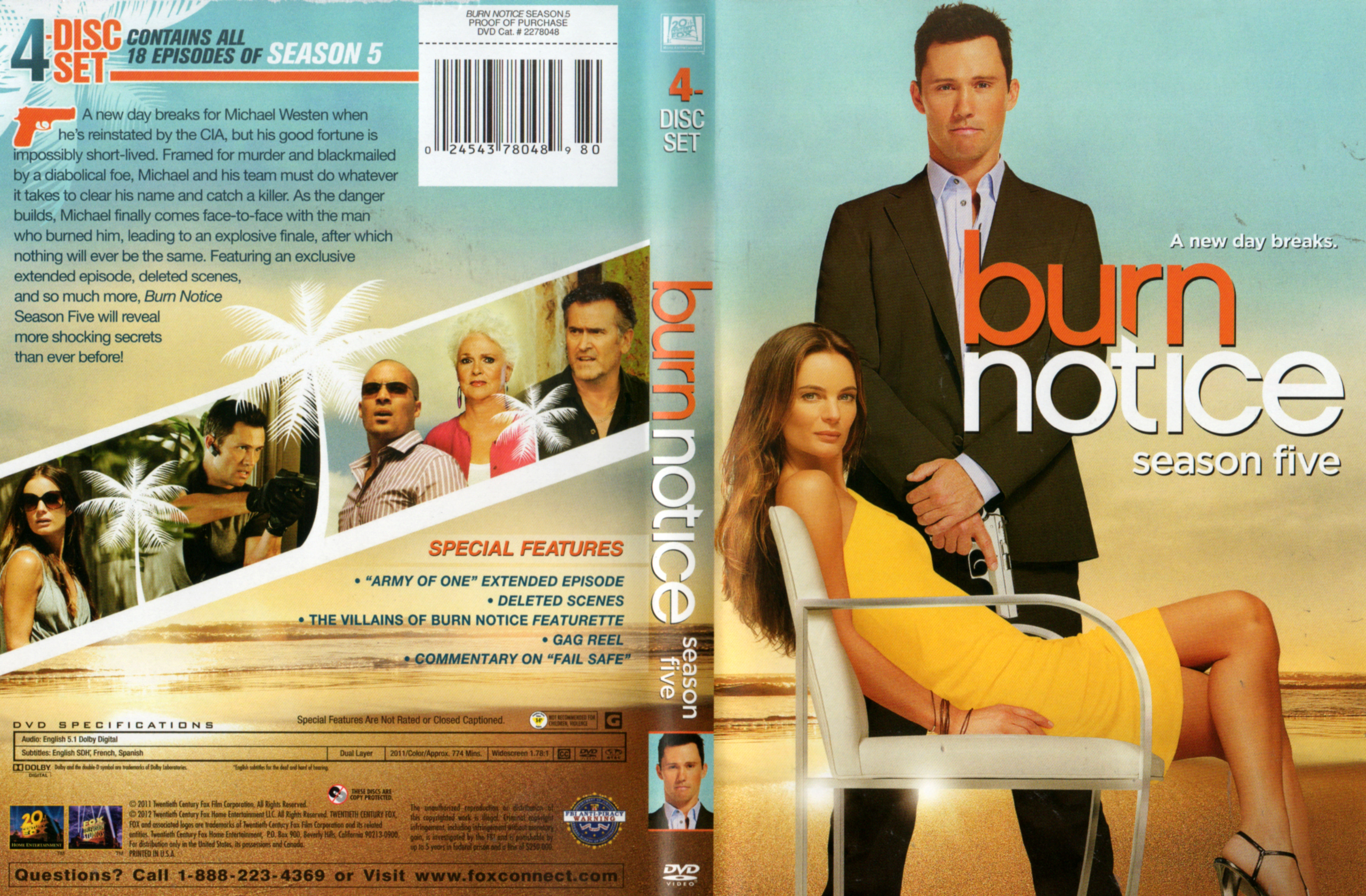 Jaquette DVD Burn notice saison 5 COFFRET Zone 1