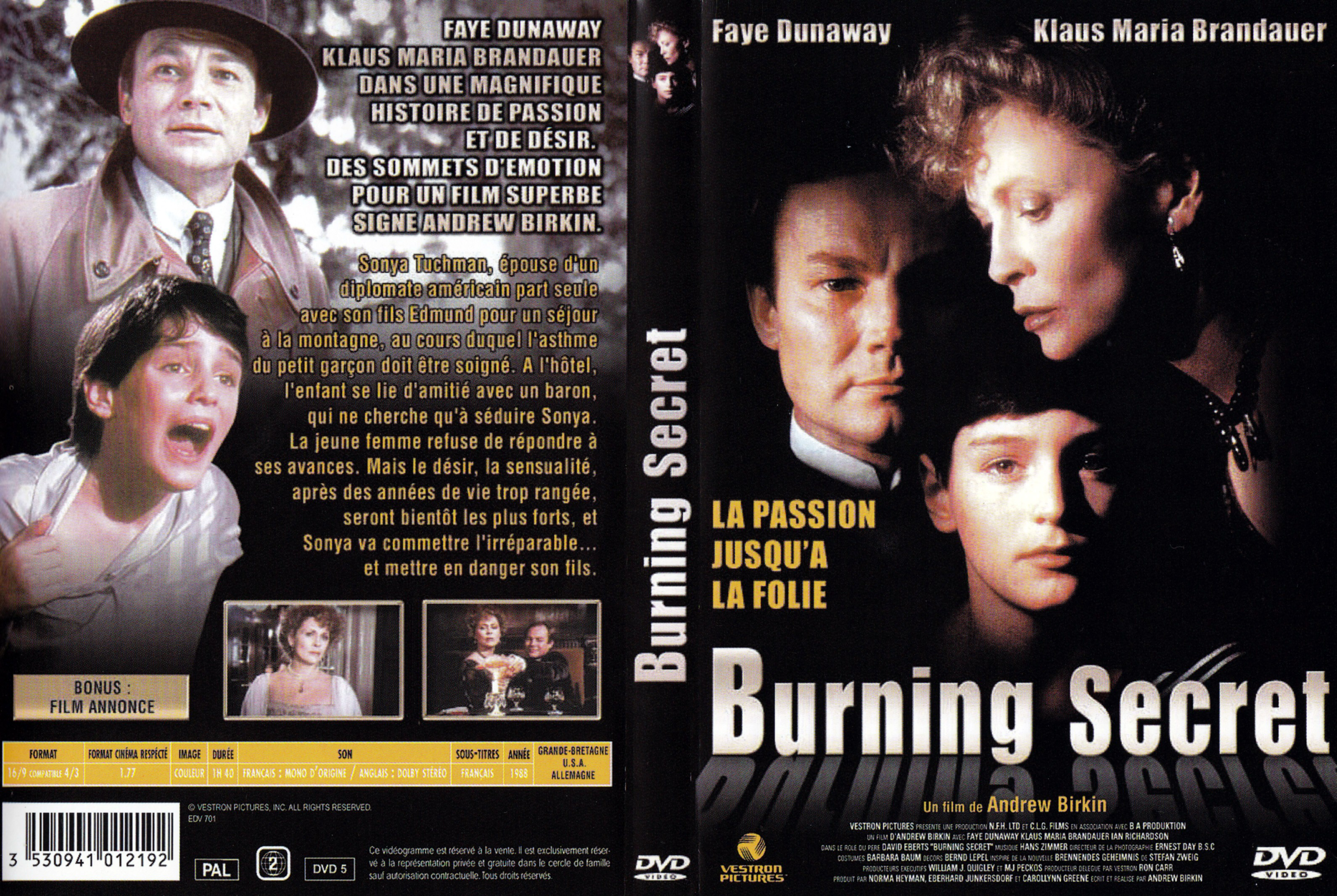 Jaquette DVD Burning Secret