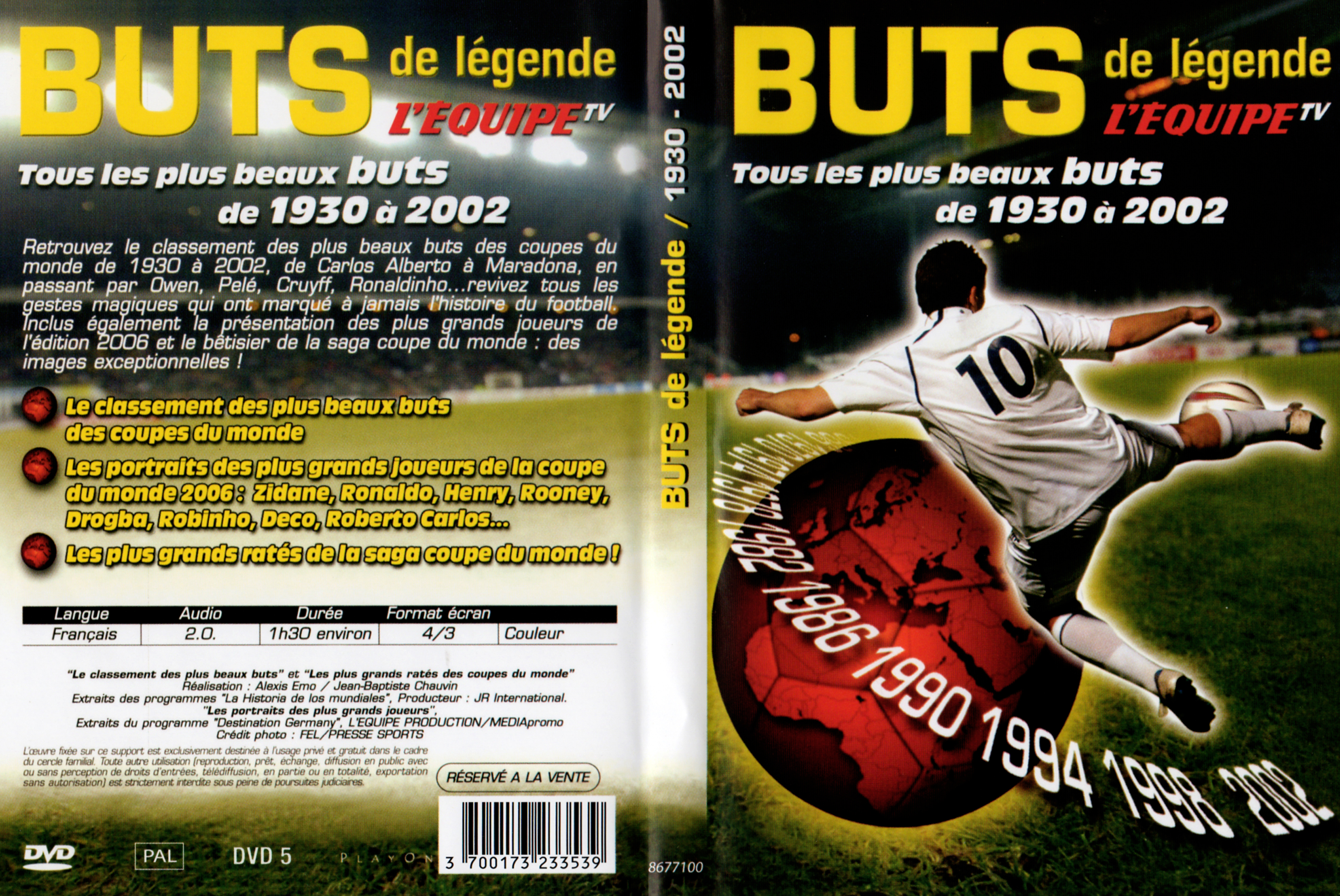 Jaquette DVD Buts de lgende 1930-2002