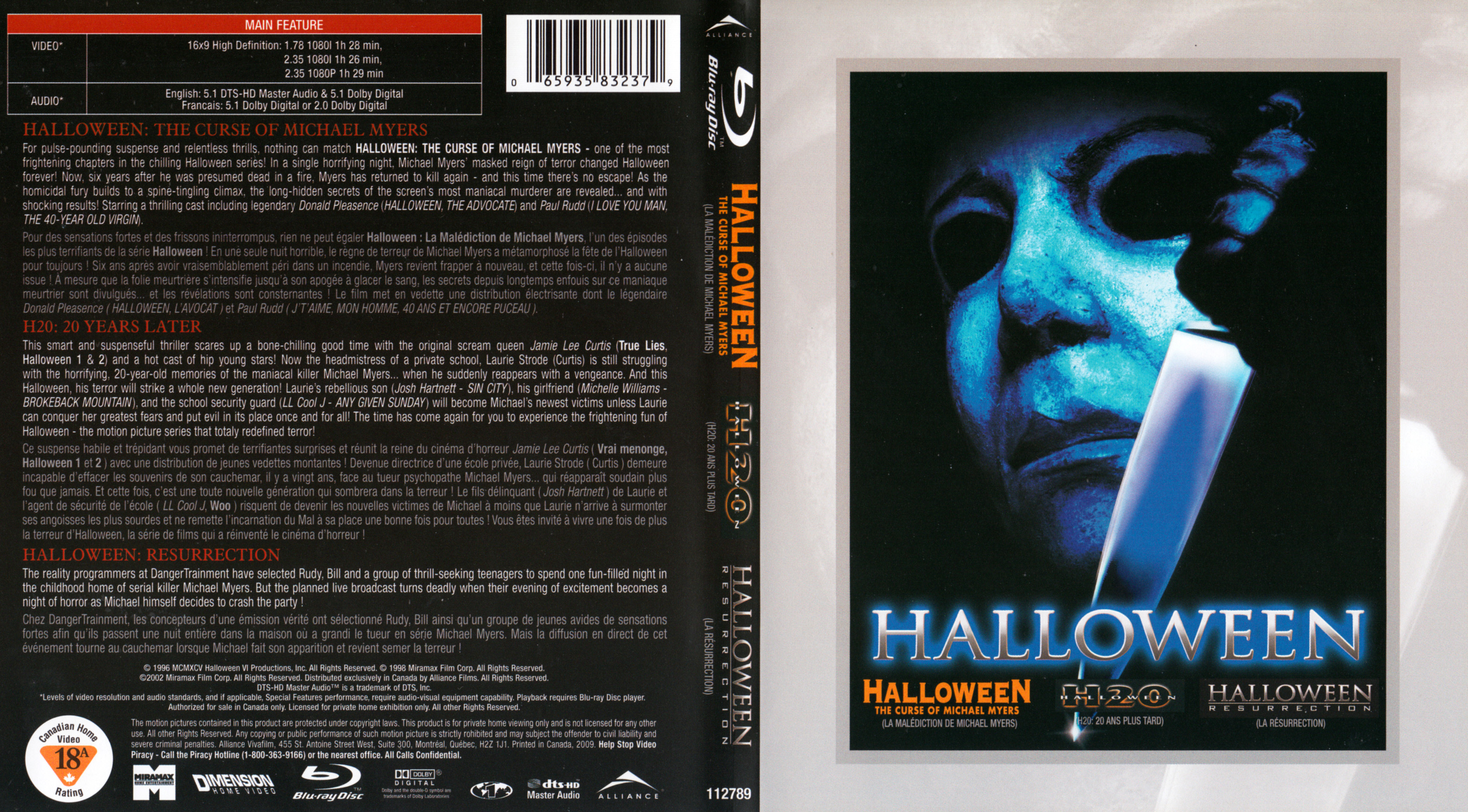 Jaquette DVD COFFRET Halloween (BLU-RAY)