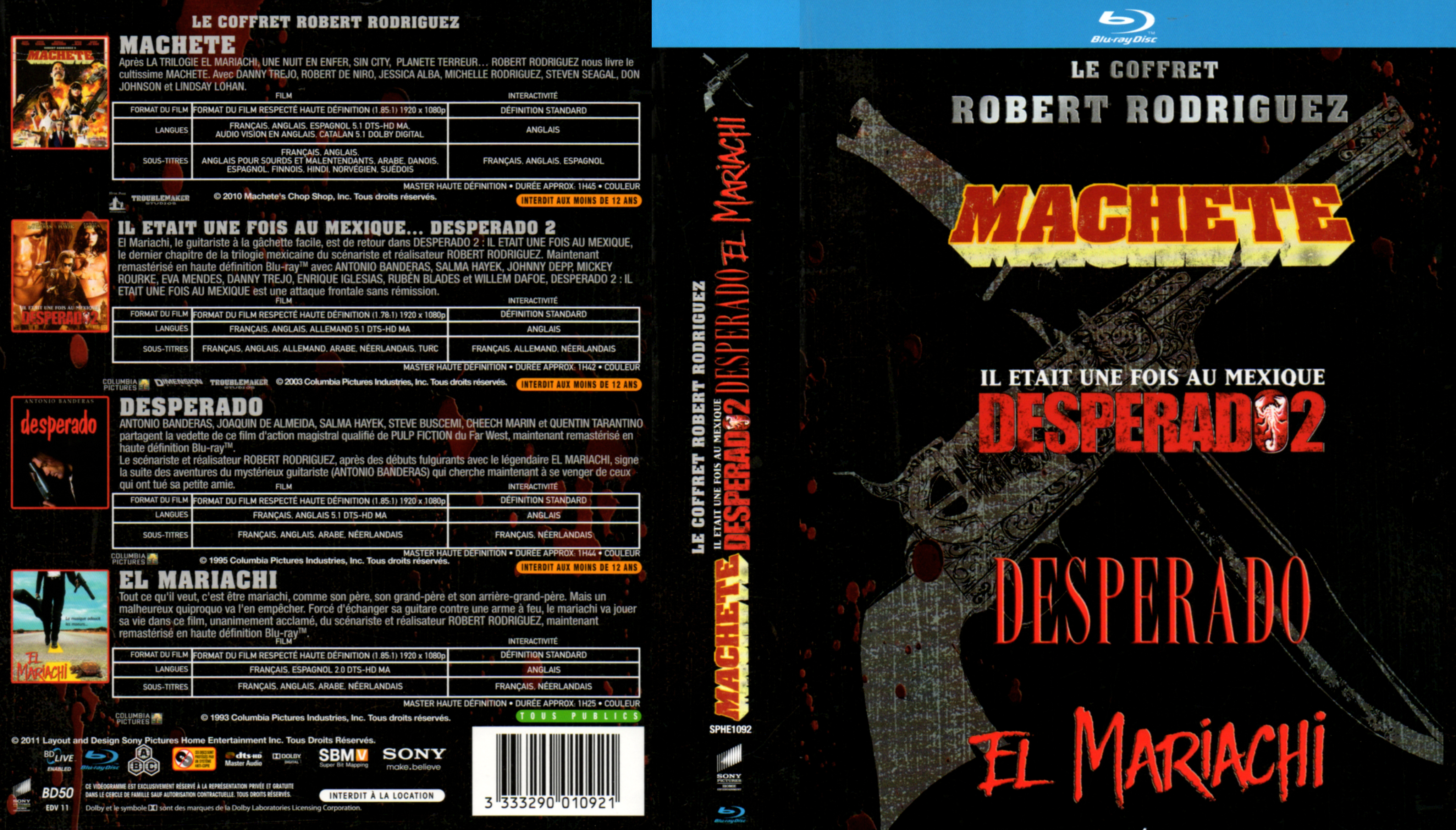 Jaquette DVD COFFRET Robert Rodriguez (BLU-RAY)