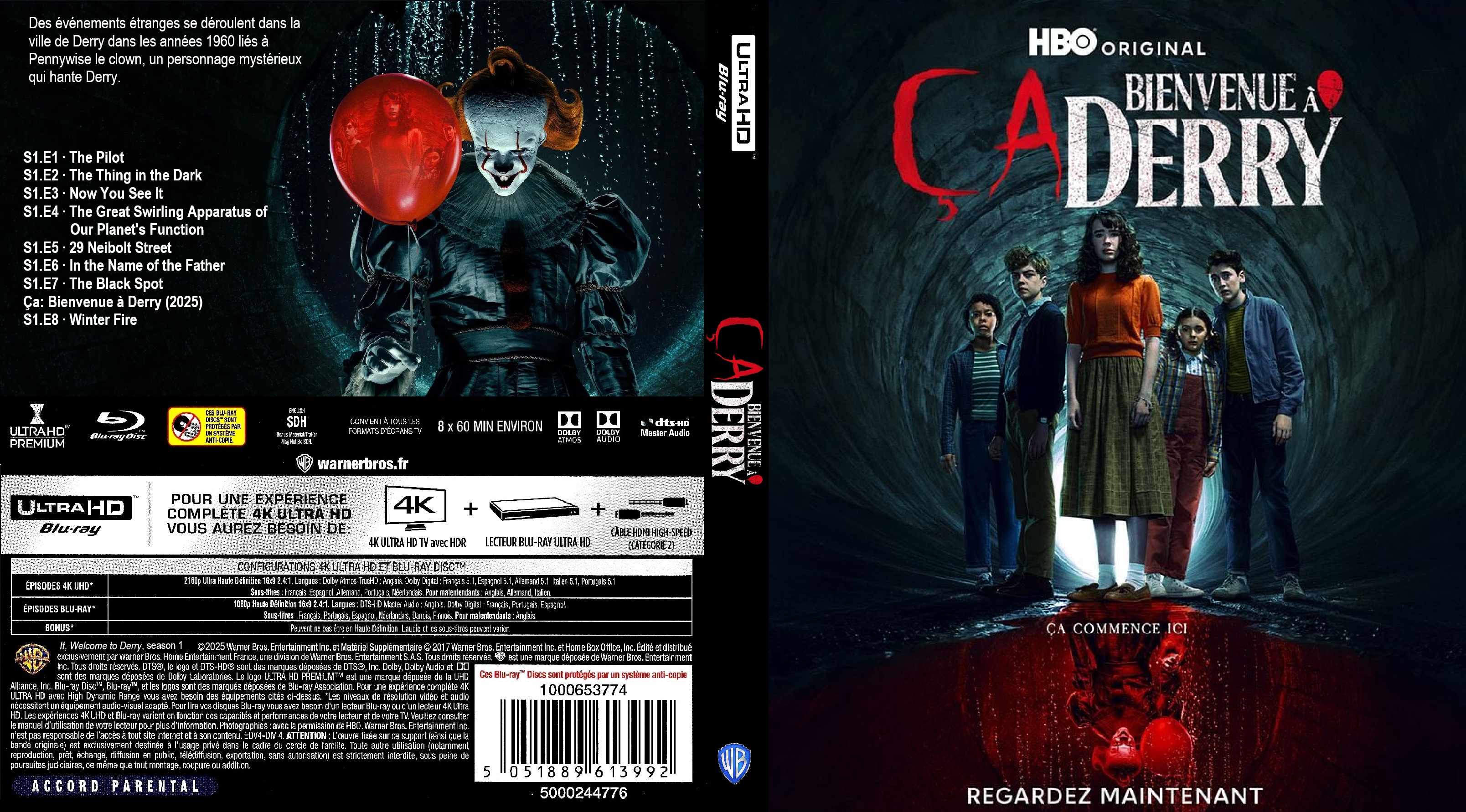 Jaquette DVD Ca Bienvenue � Derry saison 1 4K custom (BLU-RAY)