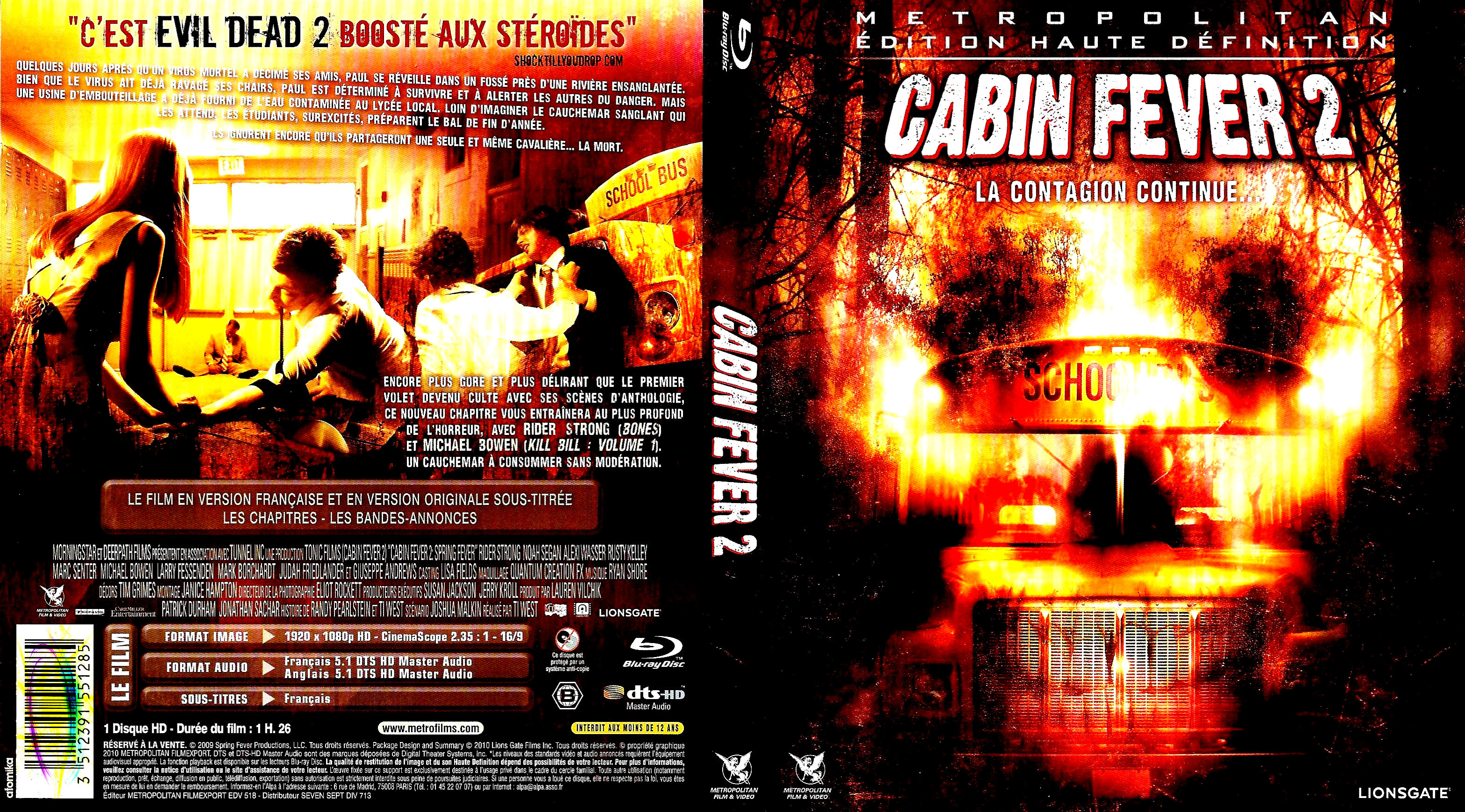 Jaquette Dvd De Cabin Fever 2 Blu Ray Cinéma Passion