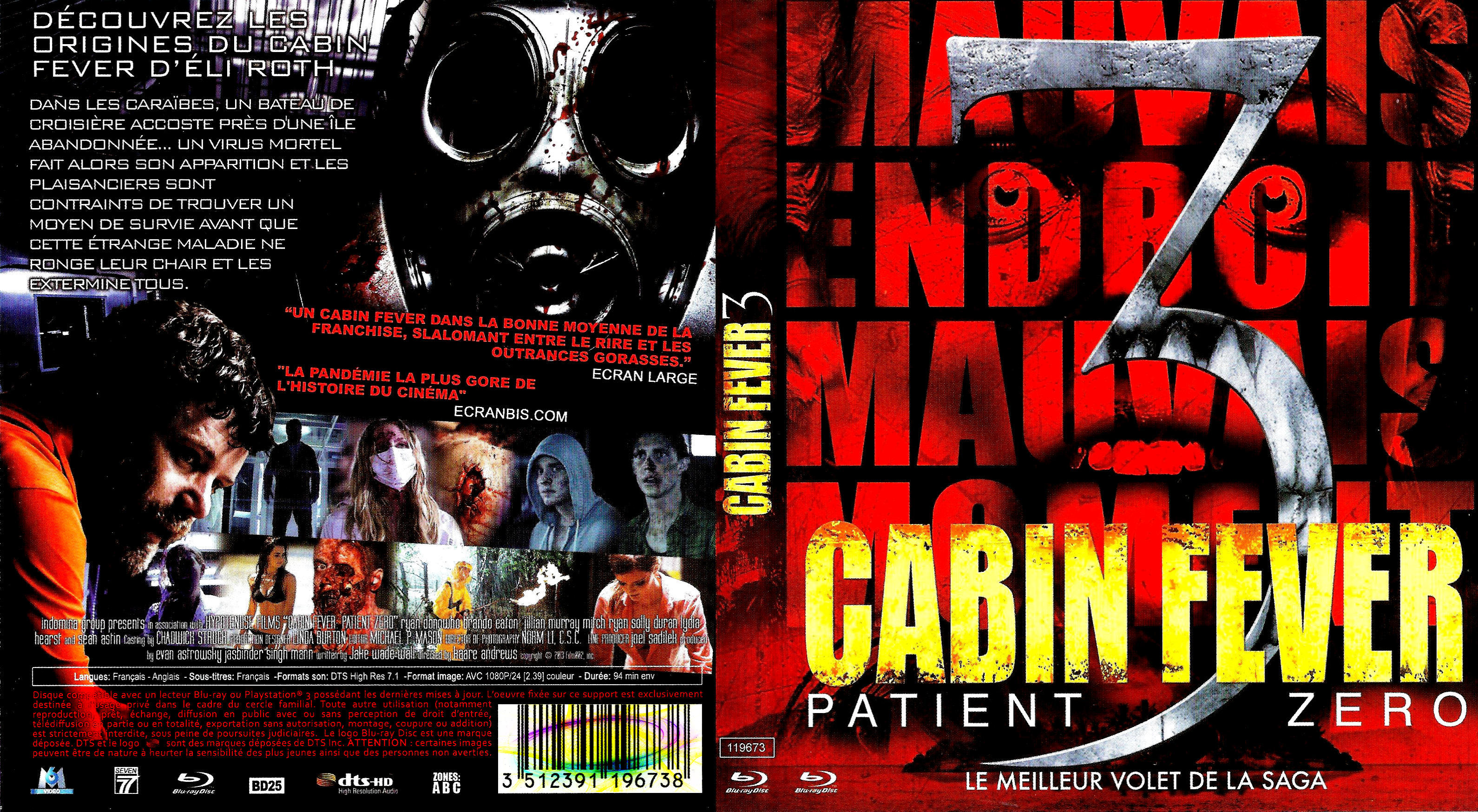 Jaquette DVD Cabin fever 3 patient zro (BLU-RAY)