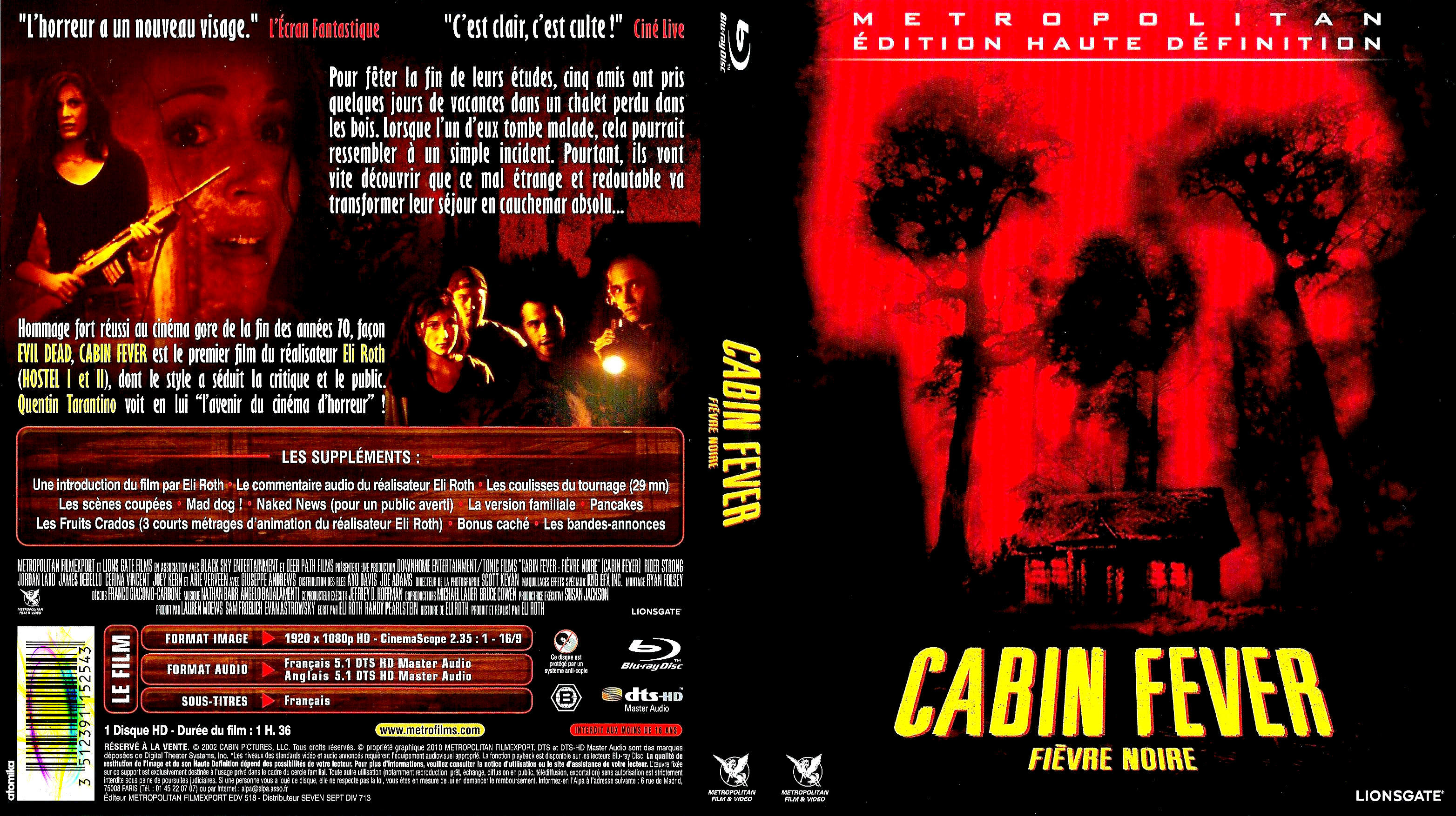 Jaquette DVD Cabin fever (BLU-RAY) 