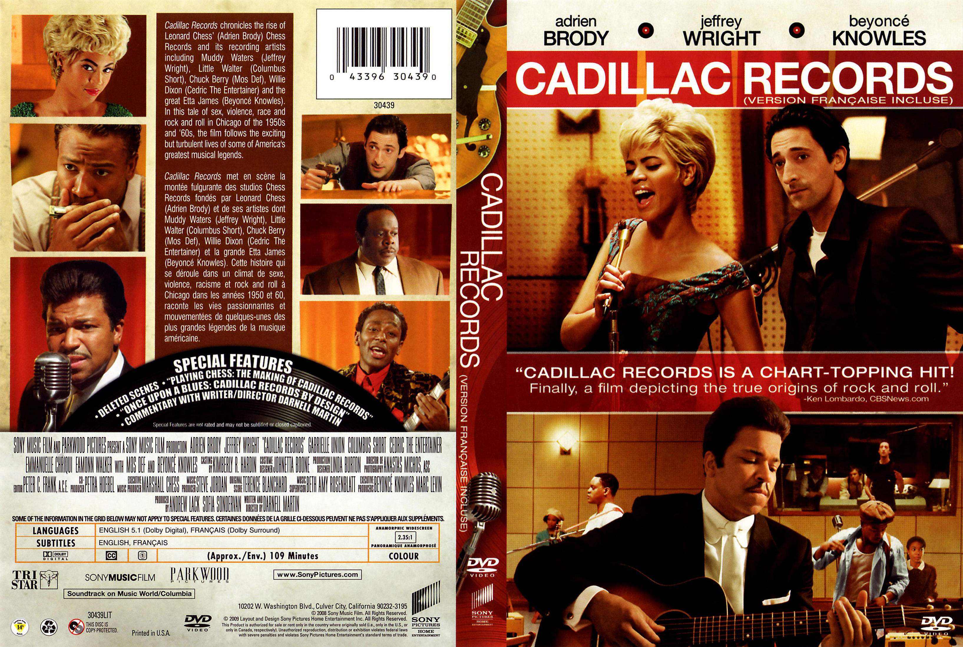 Jaquette DVD Cadillac records (Canadienne)