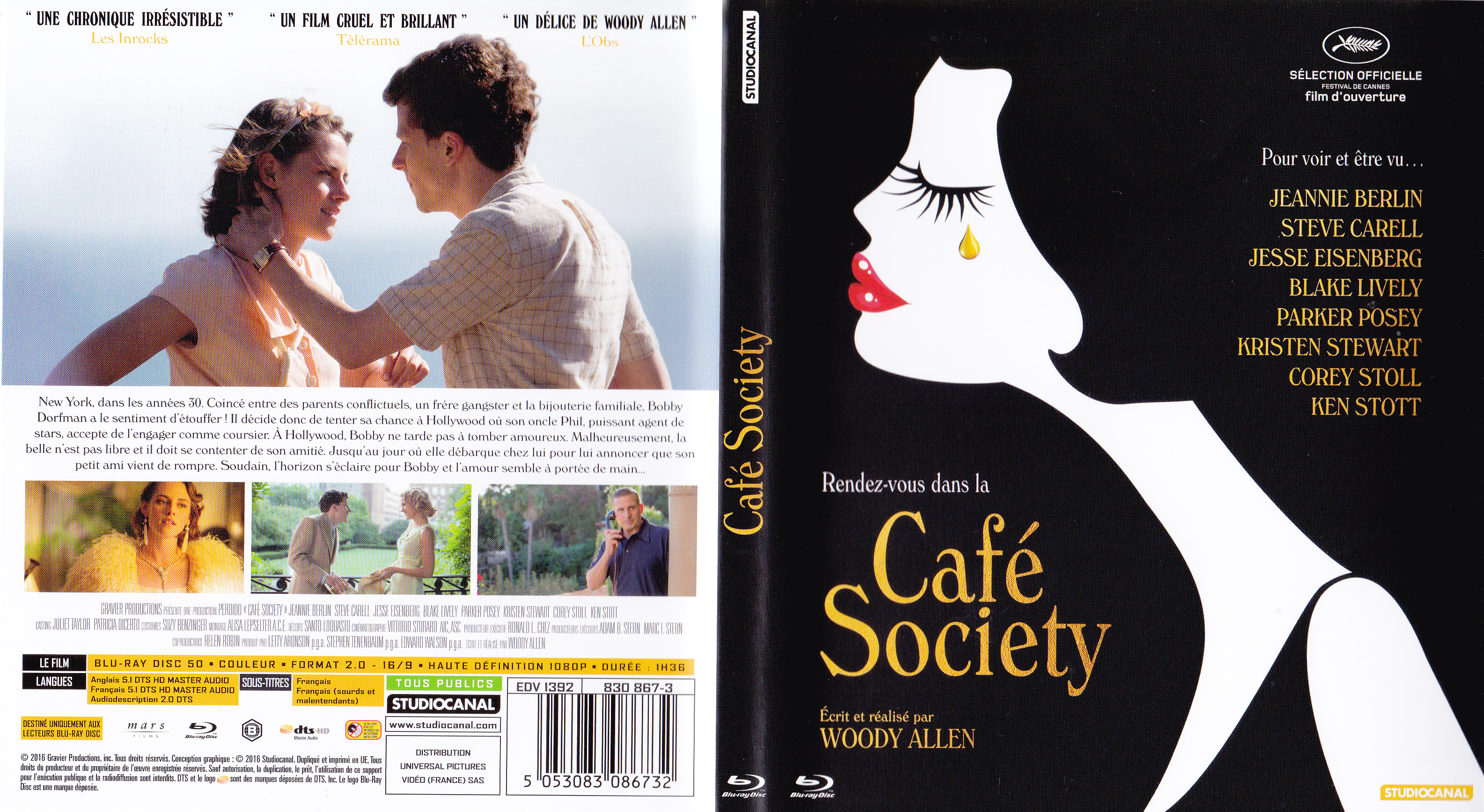Jaquette DVD Cafe Society (BLU-RAY)