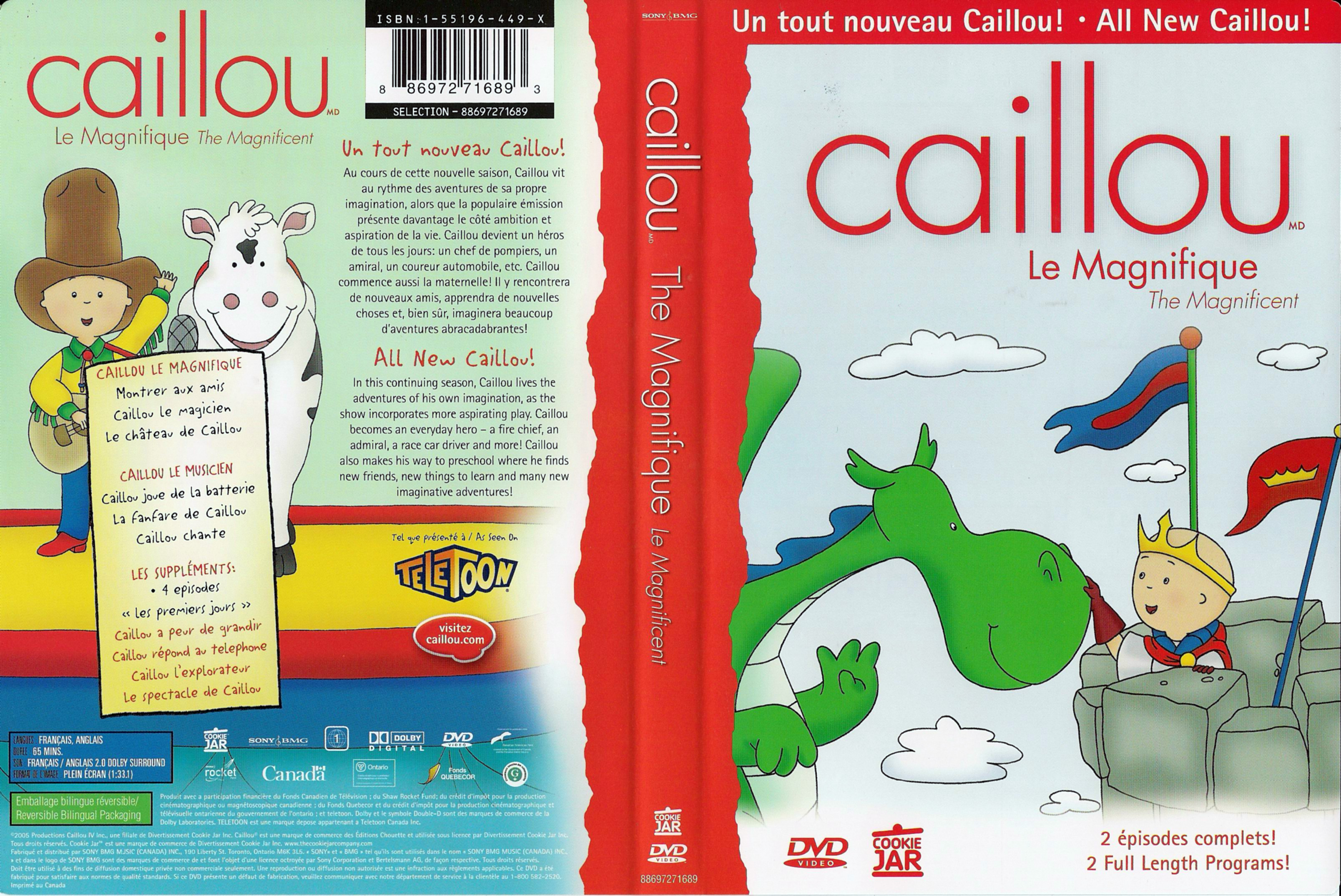 Jaquette DVD Caillou le magnifique (Canadienne)