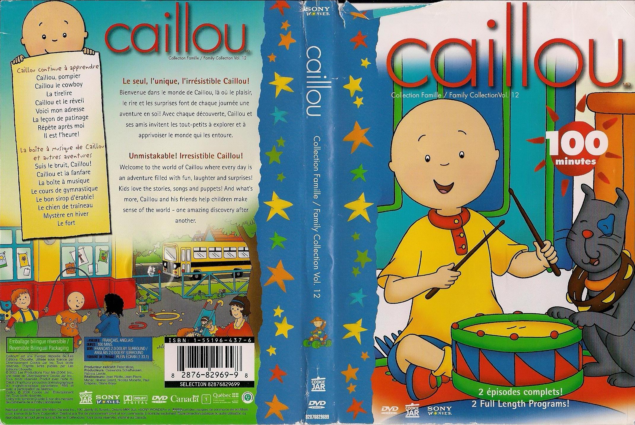 Jaquette DVD Caillou vol 12 (Canadienne)