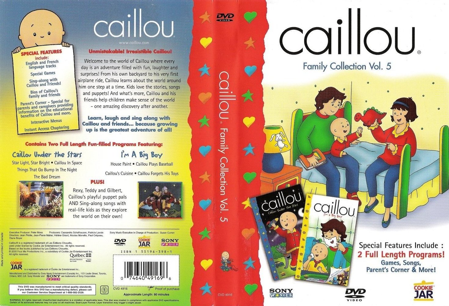 Jaquette DVD Caillou vol 5 (Canadienne)