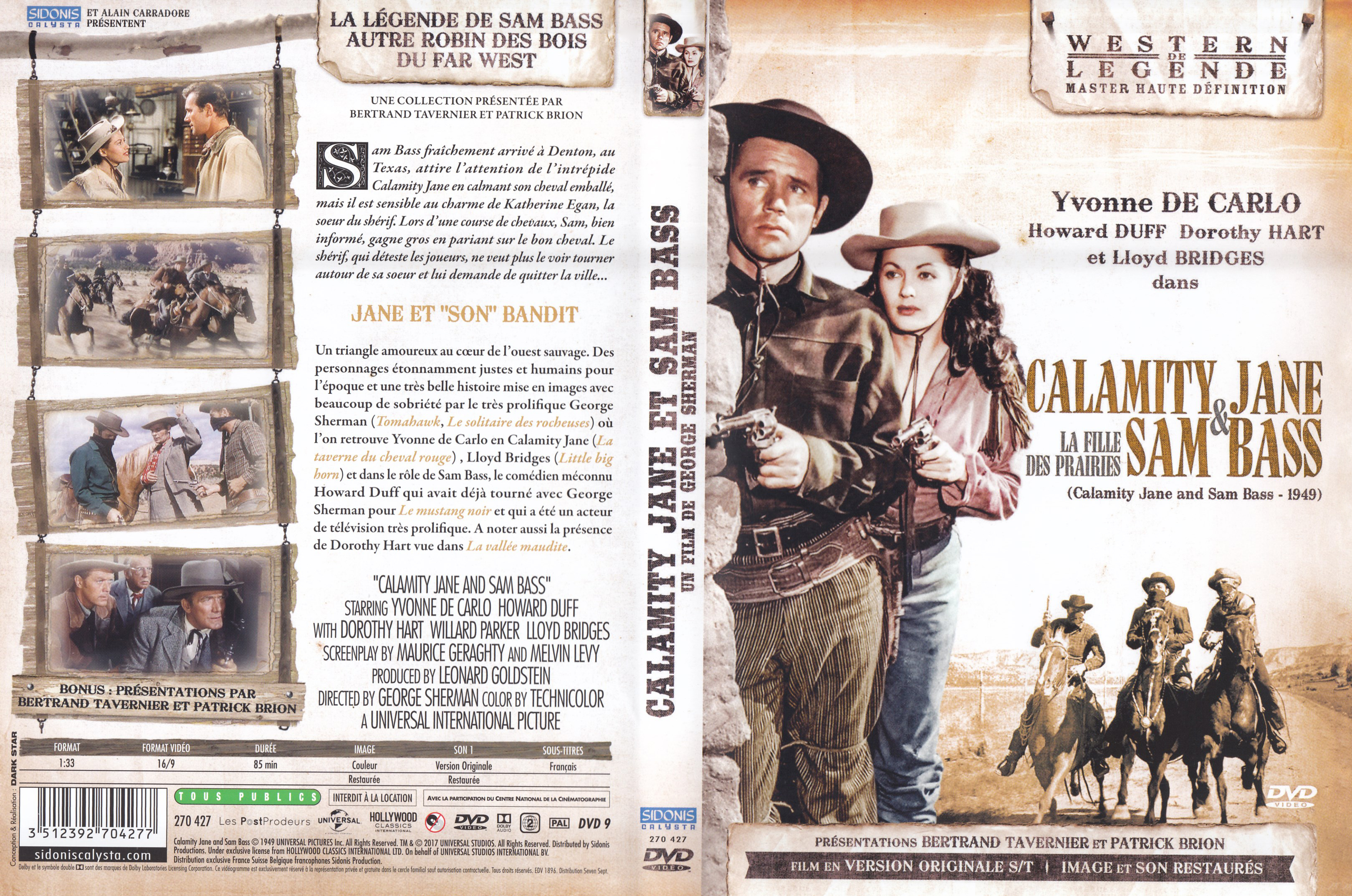 Jaquette DVD Calamity Jane & Sam Bass La fille des prairies