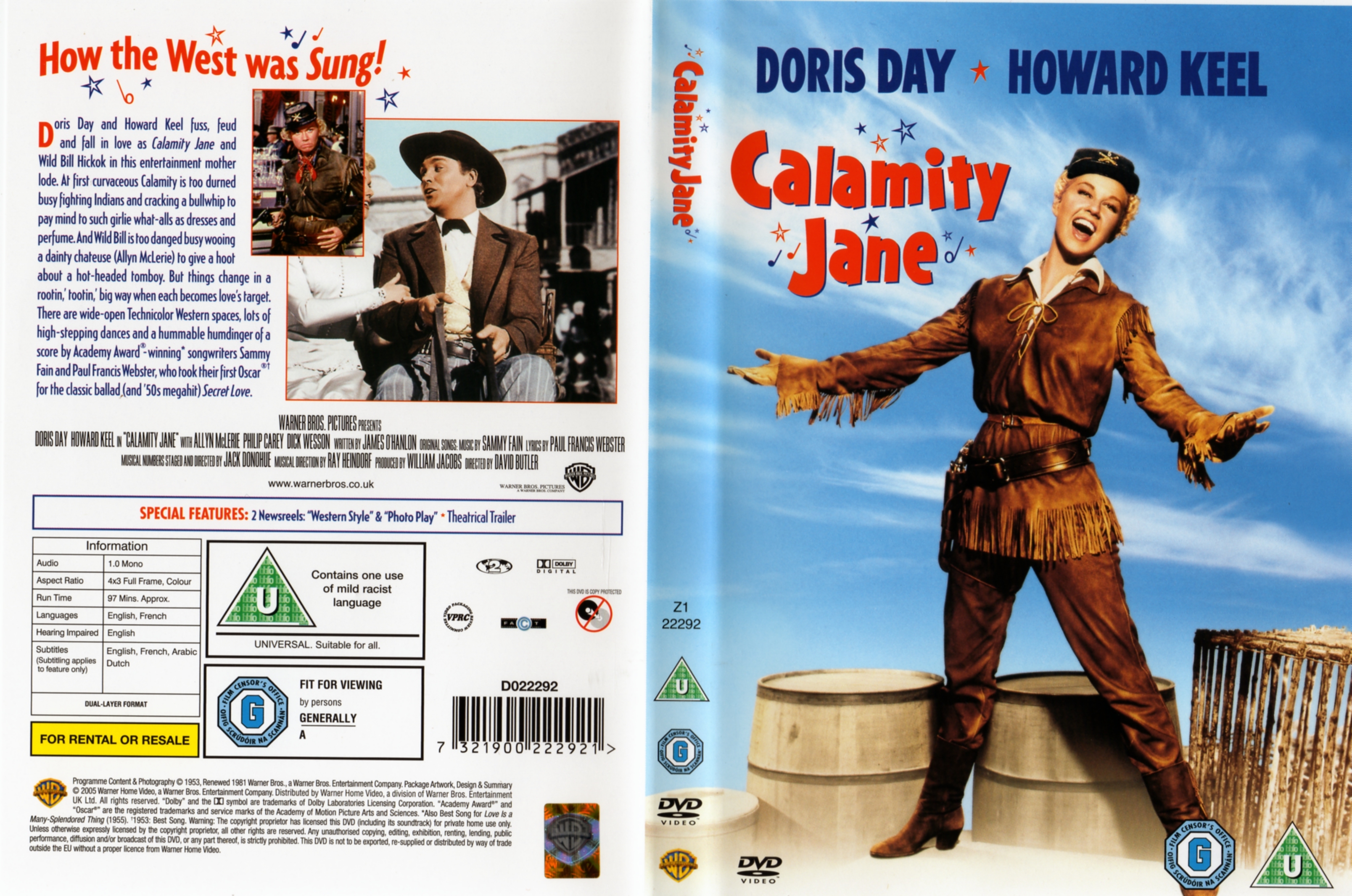 Jaquette DVD Calamity Jane Zone 1