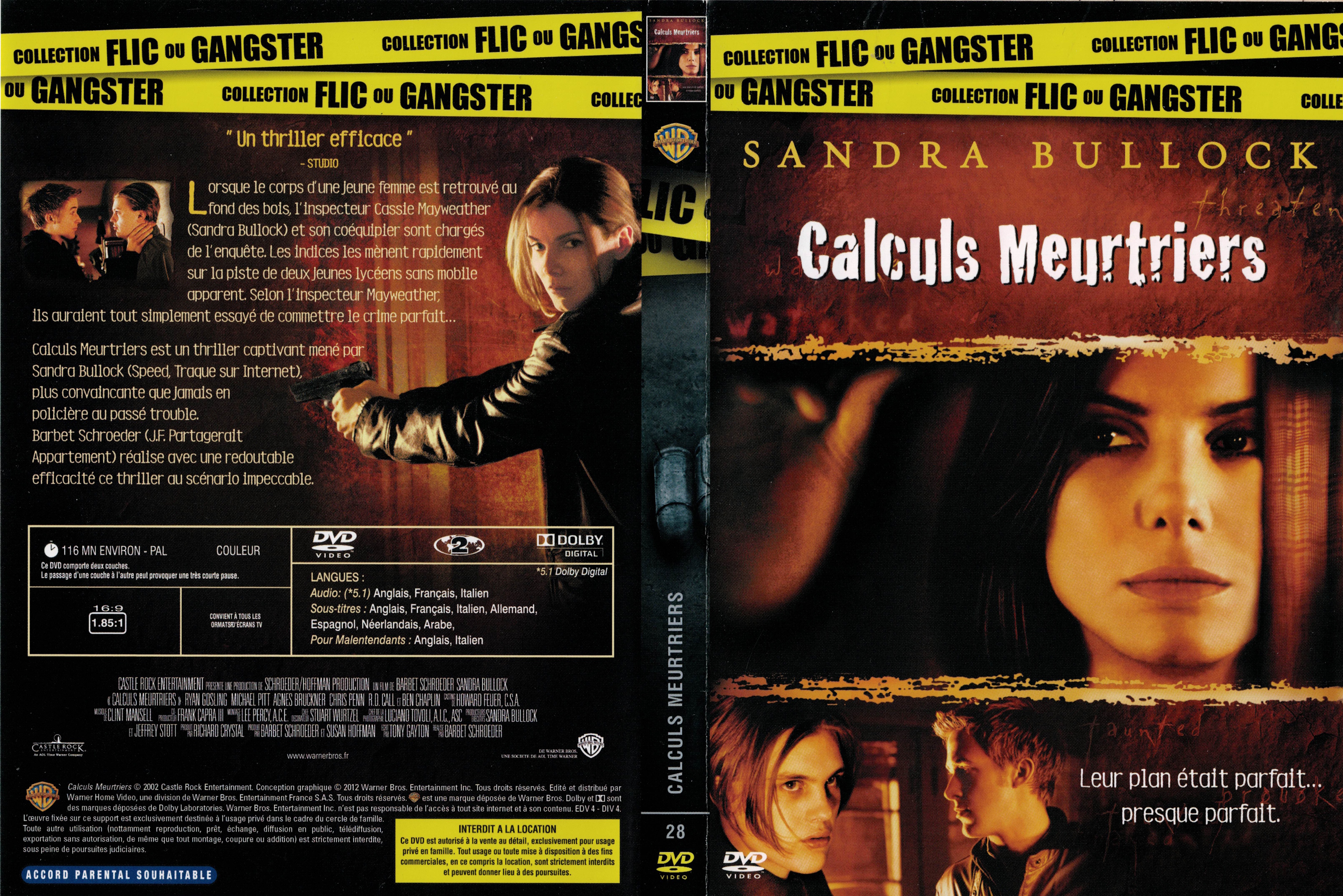 Jaquette DVD Calculs meurtriers v2