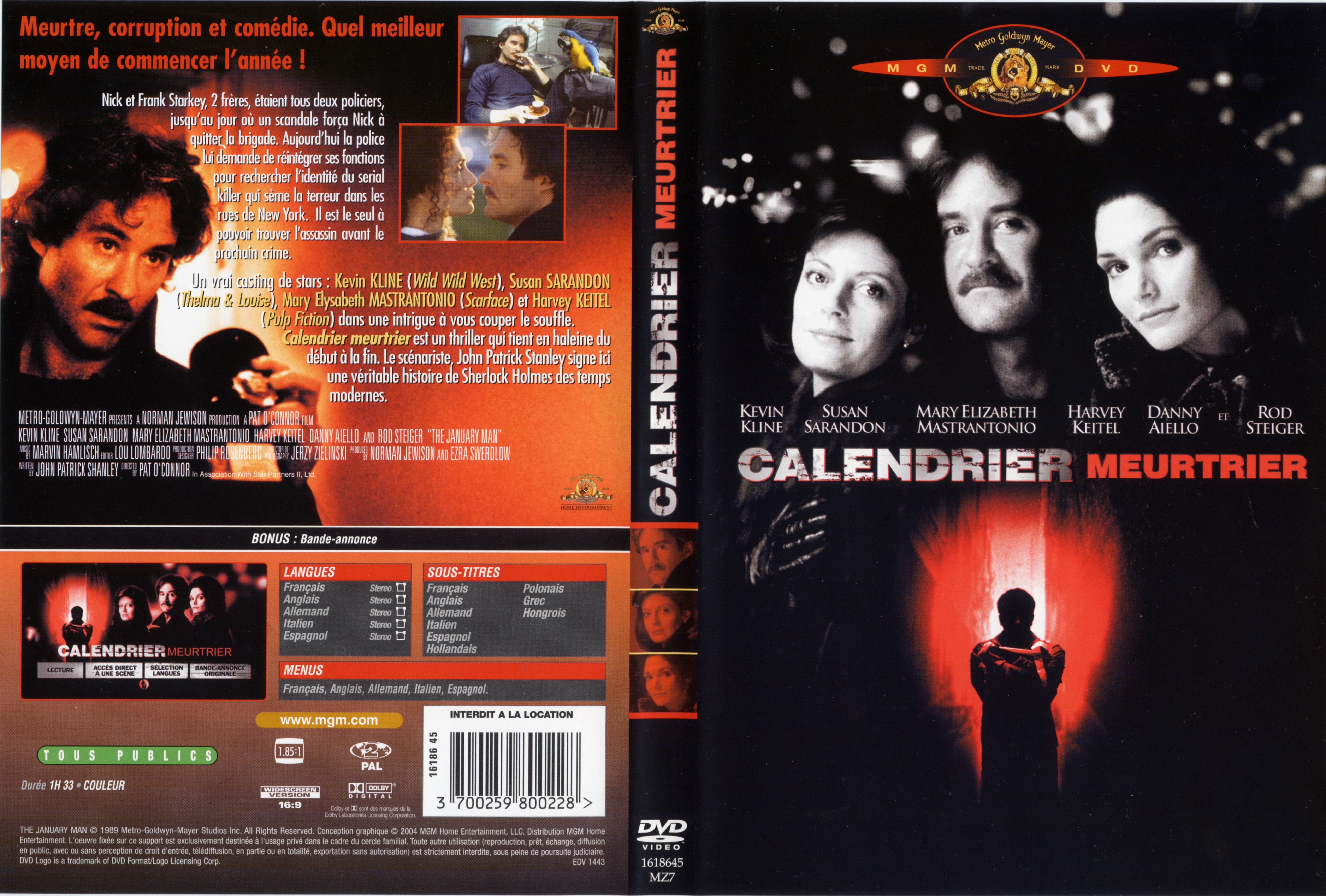 Jaquette DVD Calendrier meurtrier