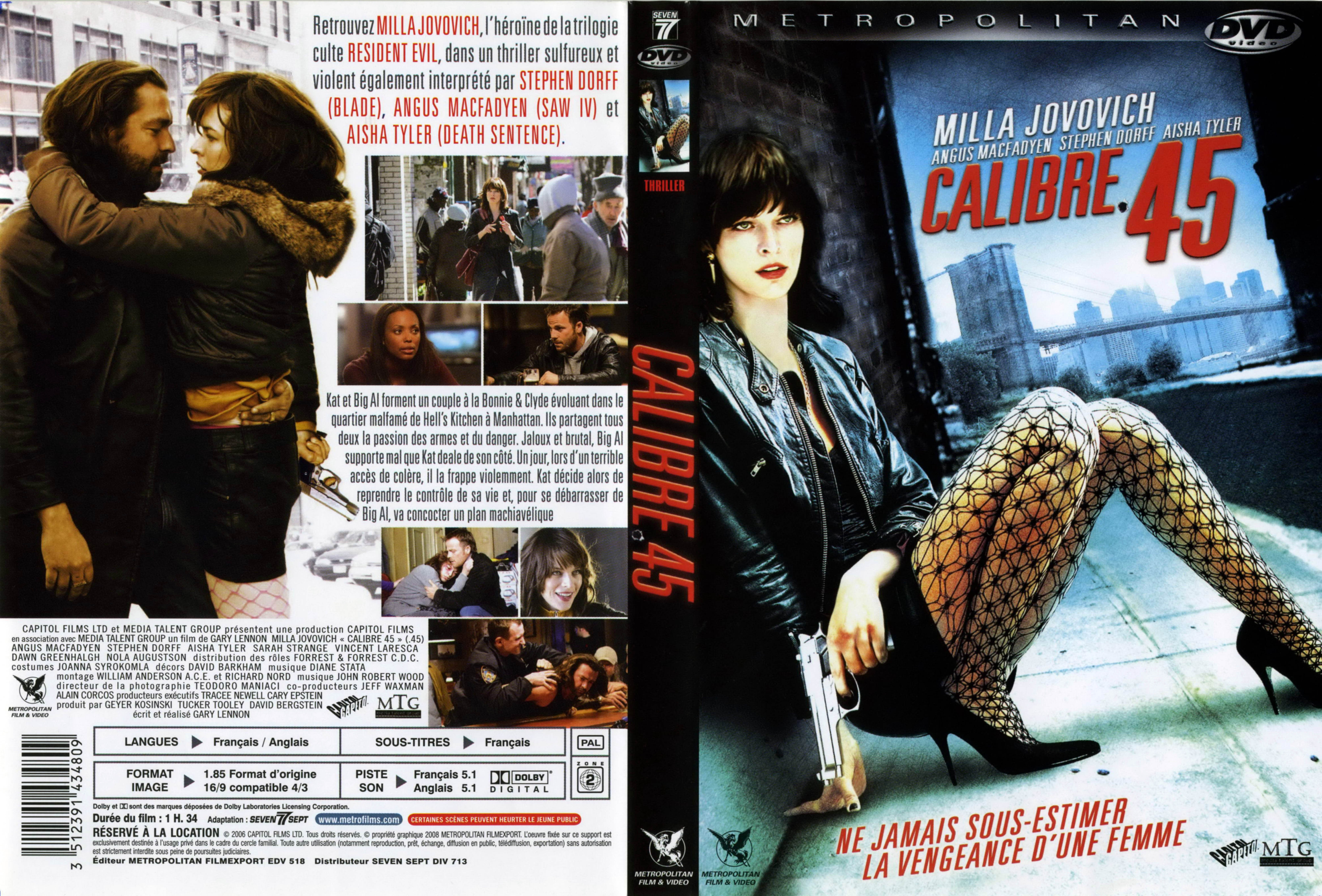 Jaquette DVD Calibre 45