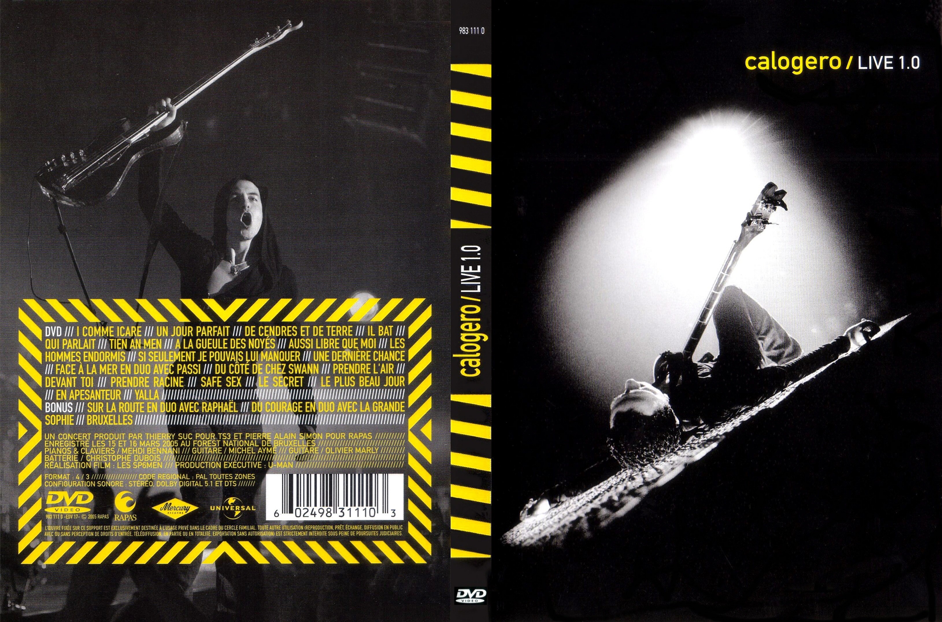 Jaquette DVD Calogero Live 1-0