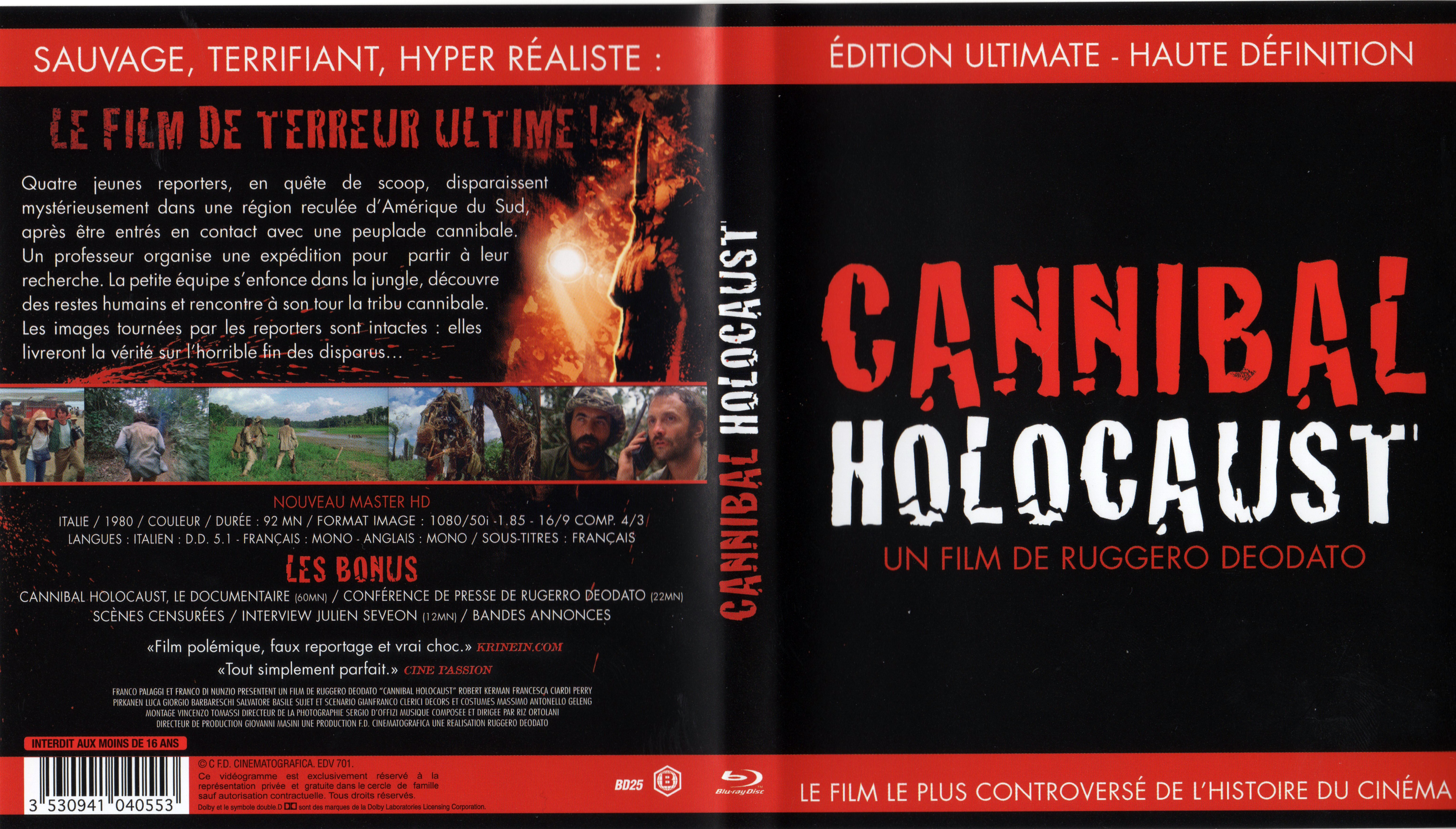 Jaquette DVD Cannibal holocaust (BLU-RAY)