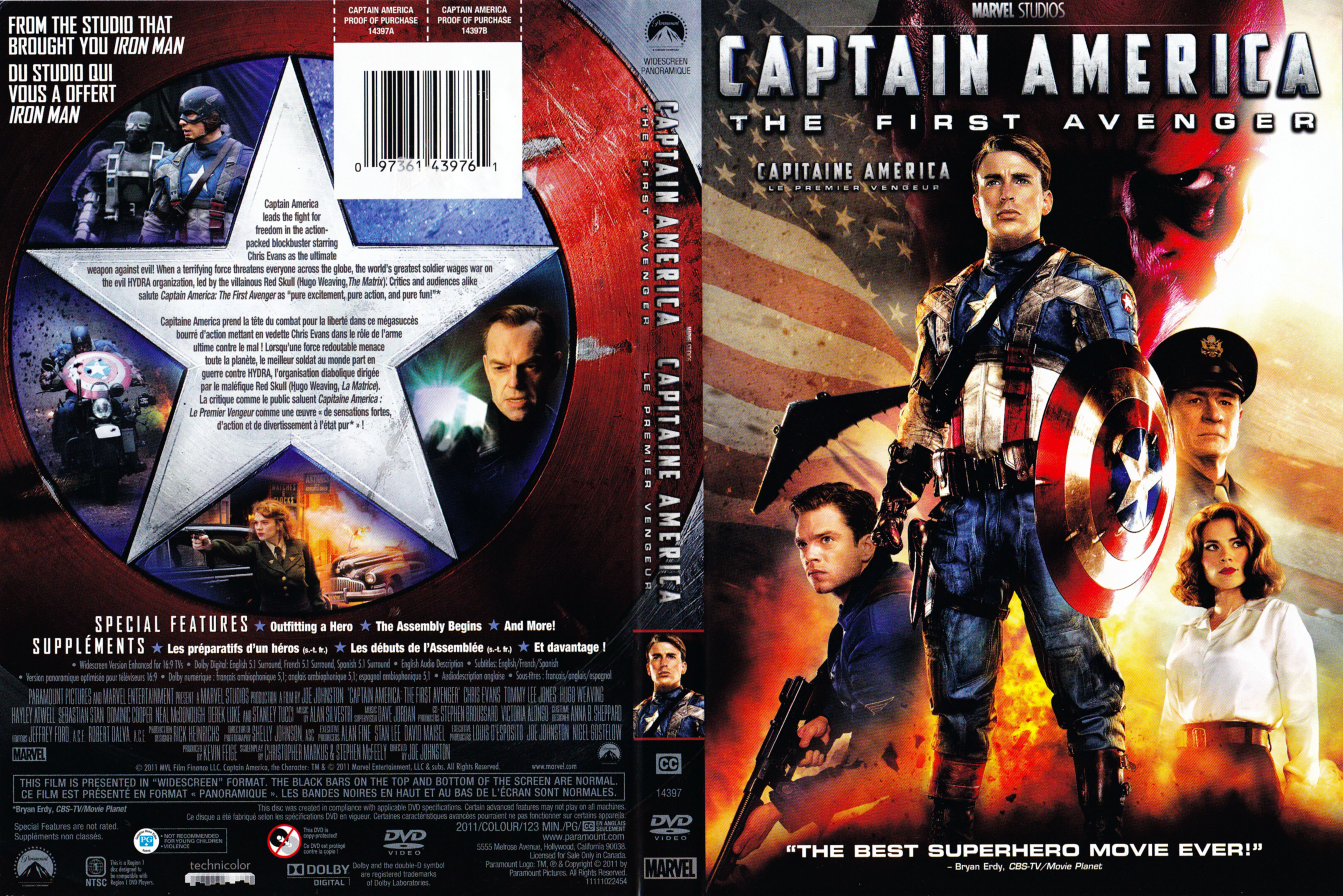 Jaquette DVD Capitain America The first avenger - Capitain America Le premier vengeur (Canadienne)