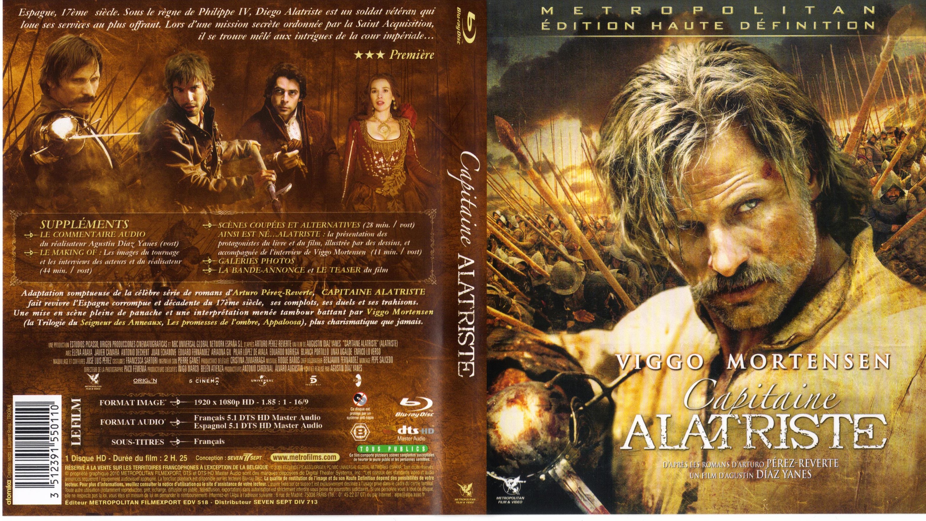 Jaquette DVD Capitaine Alatriste (BLU-RAY)