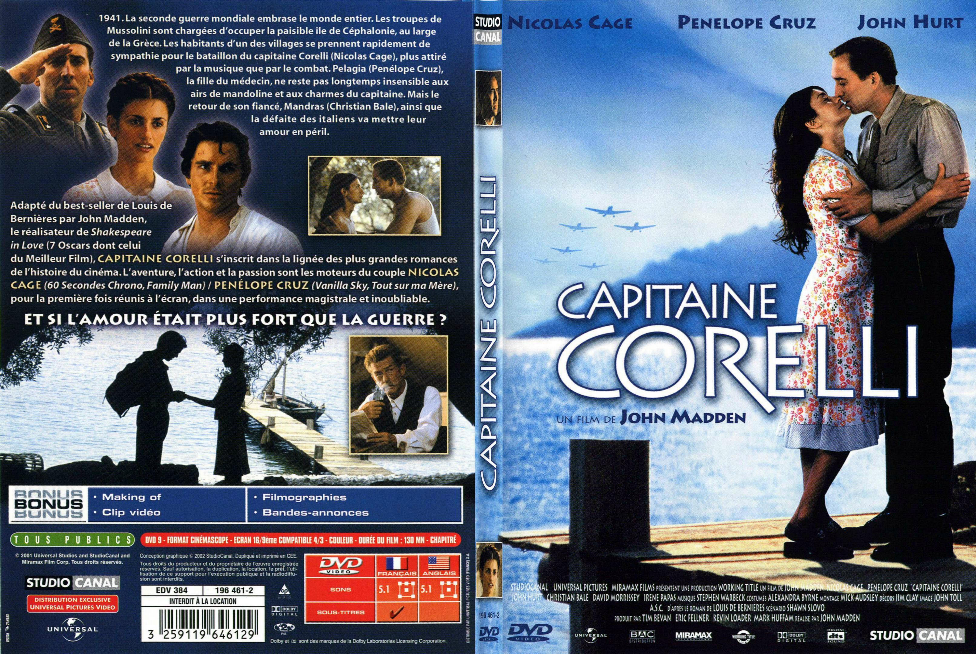Jaquette DVD Capitaine Corelli - SLIM