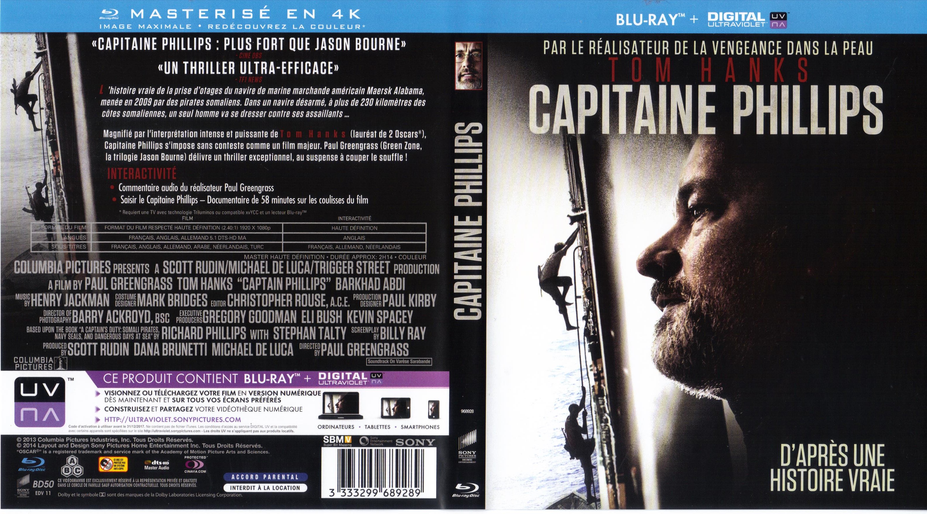 Jaquette DVD Capitaine Phillips (BLU-RAY)
