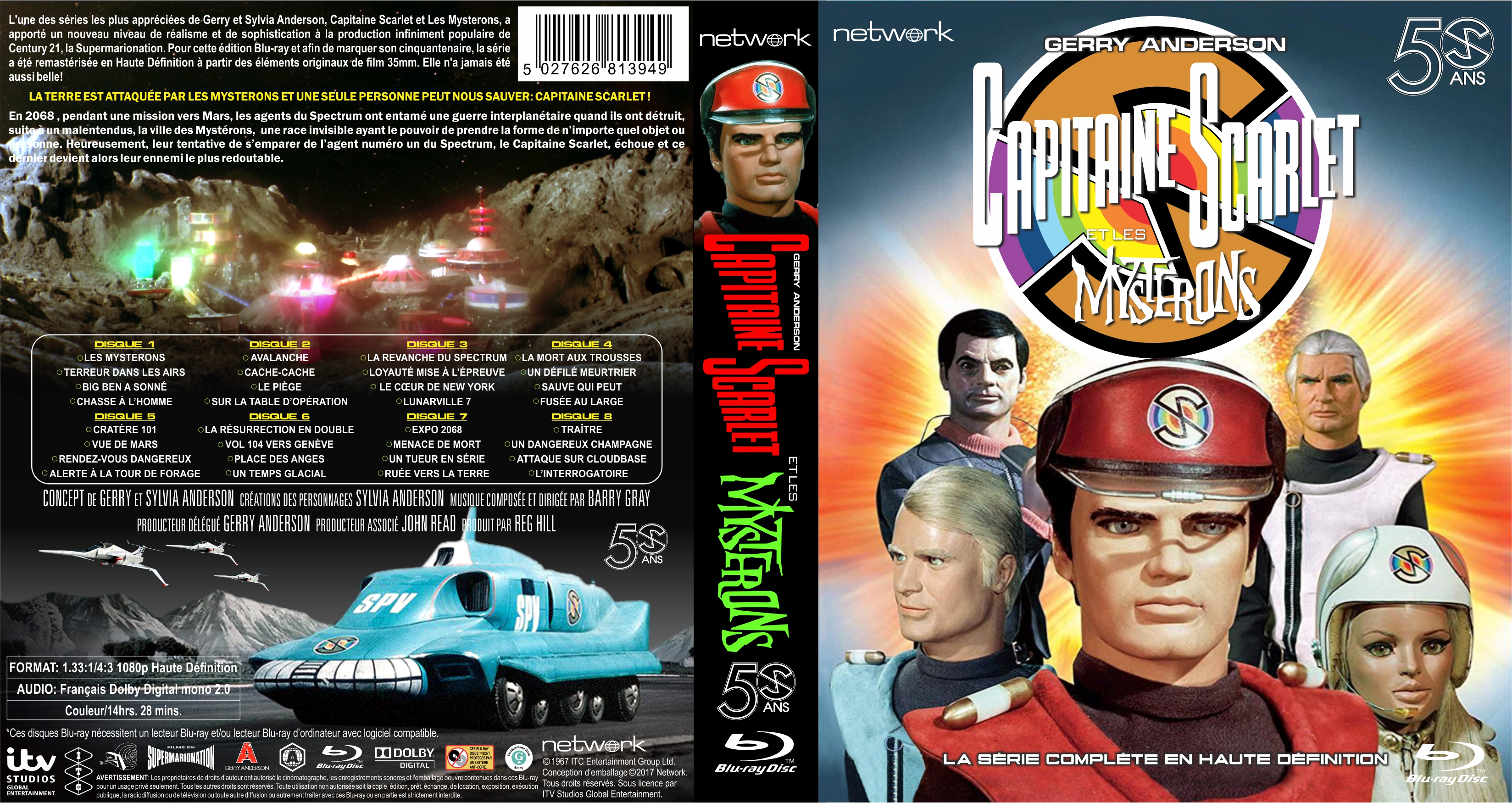 Jaquette DVD Capitaine Scarlet et les mysterons custom (BLU-RAY)