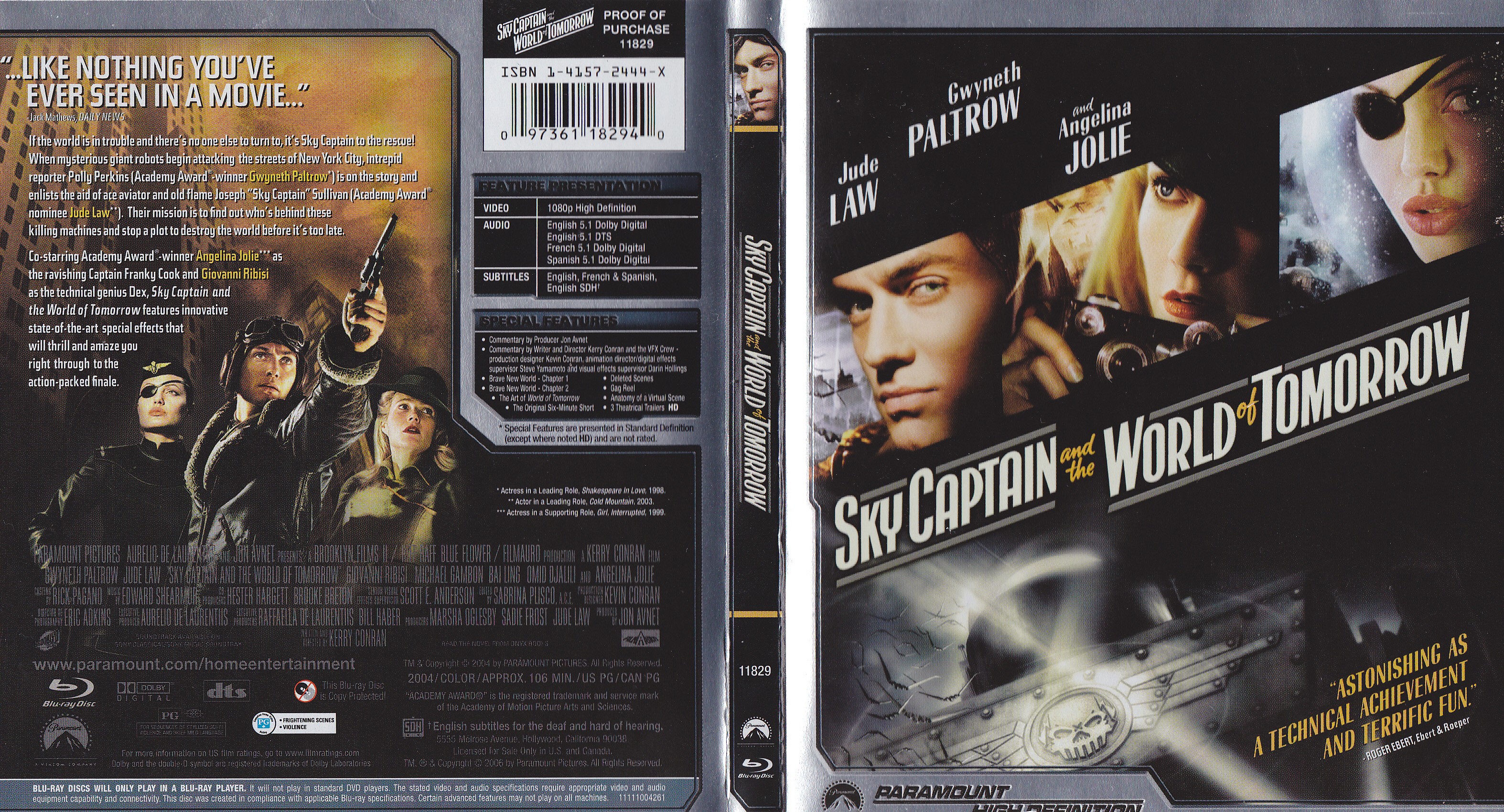 Jaquette DVD Capitaine Sky et le monde de demain Zone 1 (BLU-RAY)