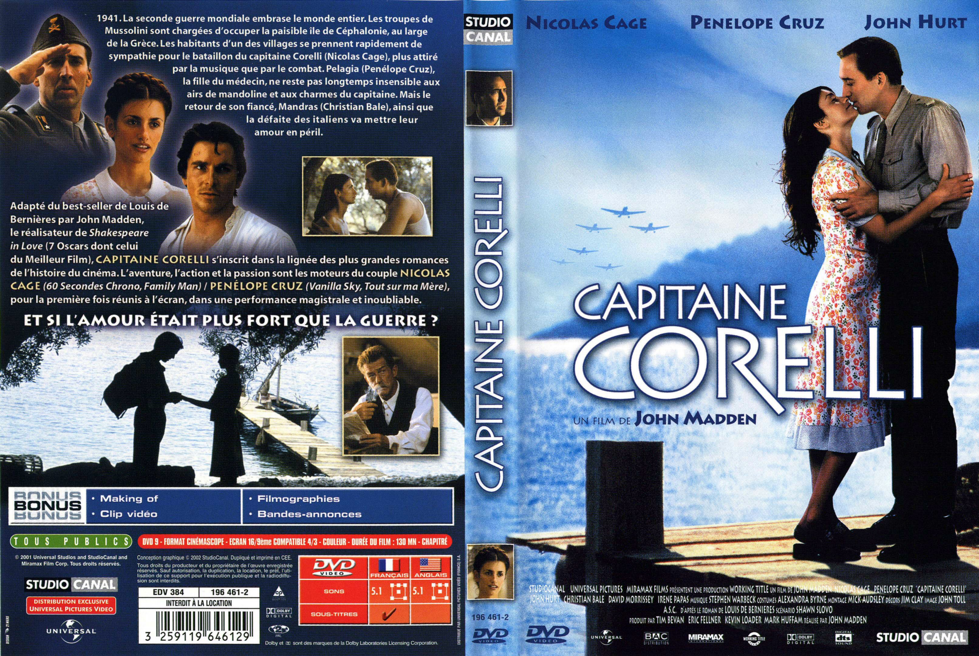Jaquette DVD Capitaine corelli