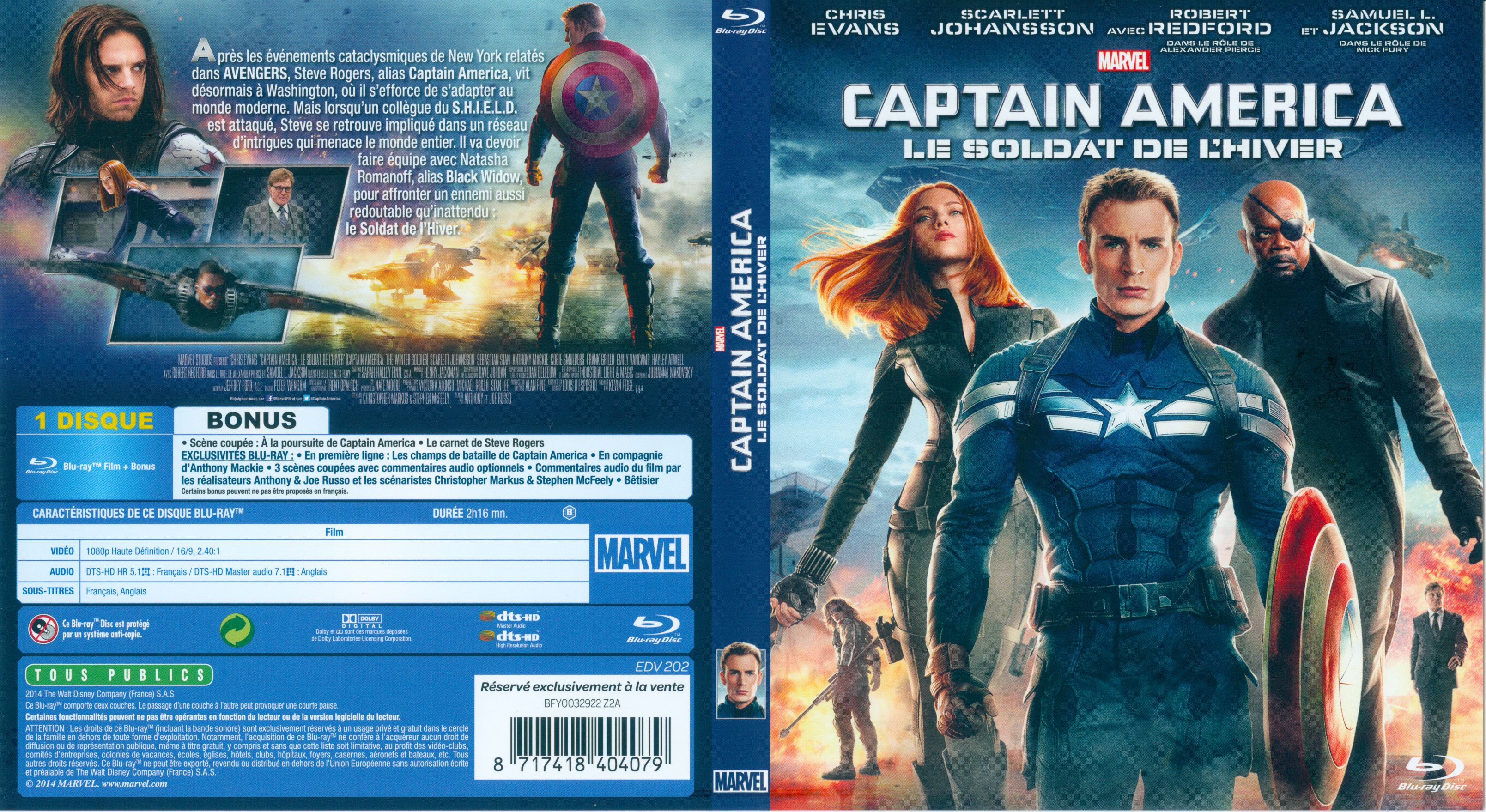 Jaquette DVD Captain America, le soldat de l