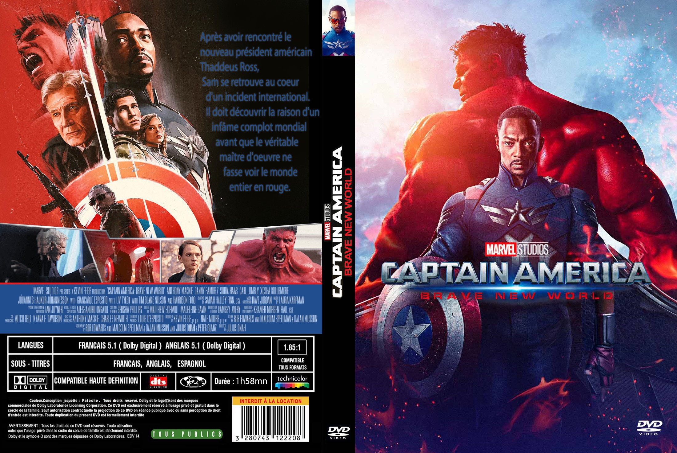 Jaquette DVD Captain America Brave New World custom