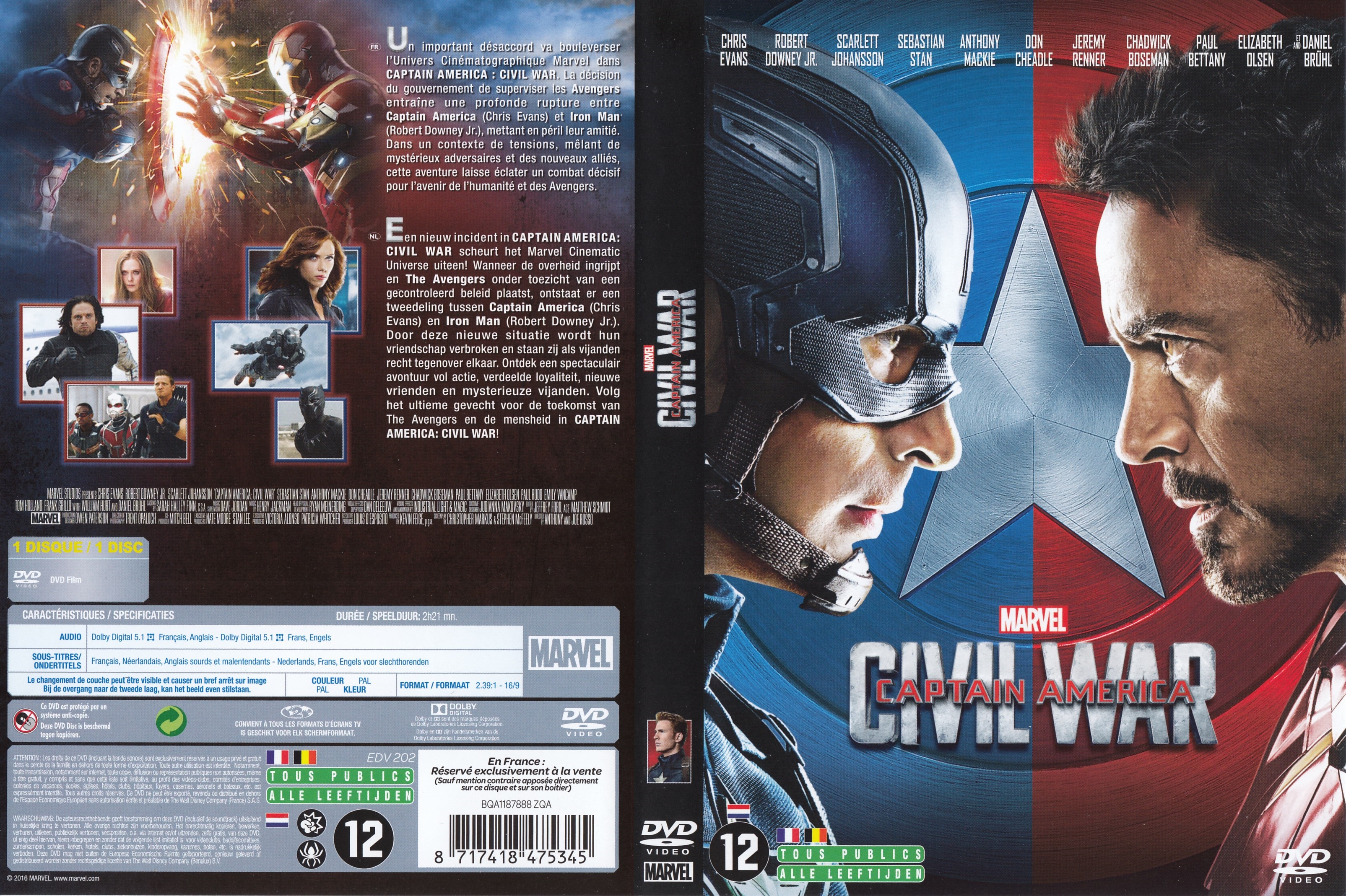 Jaquette DVD Captain America: Civil War