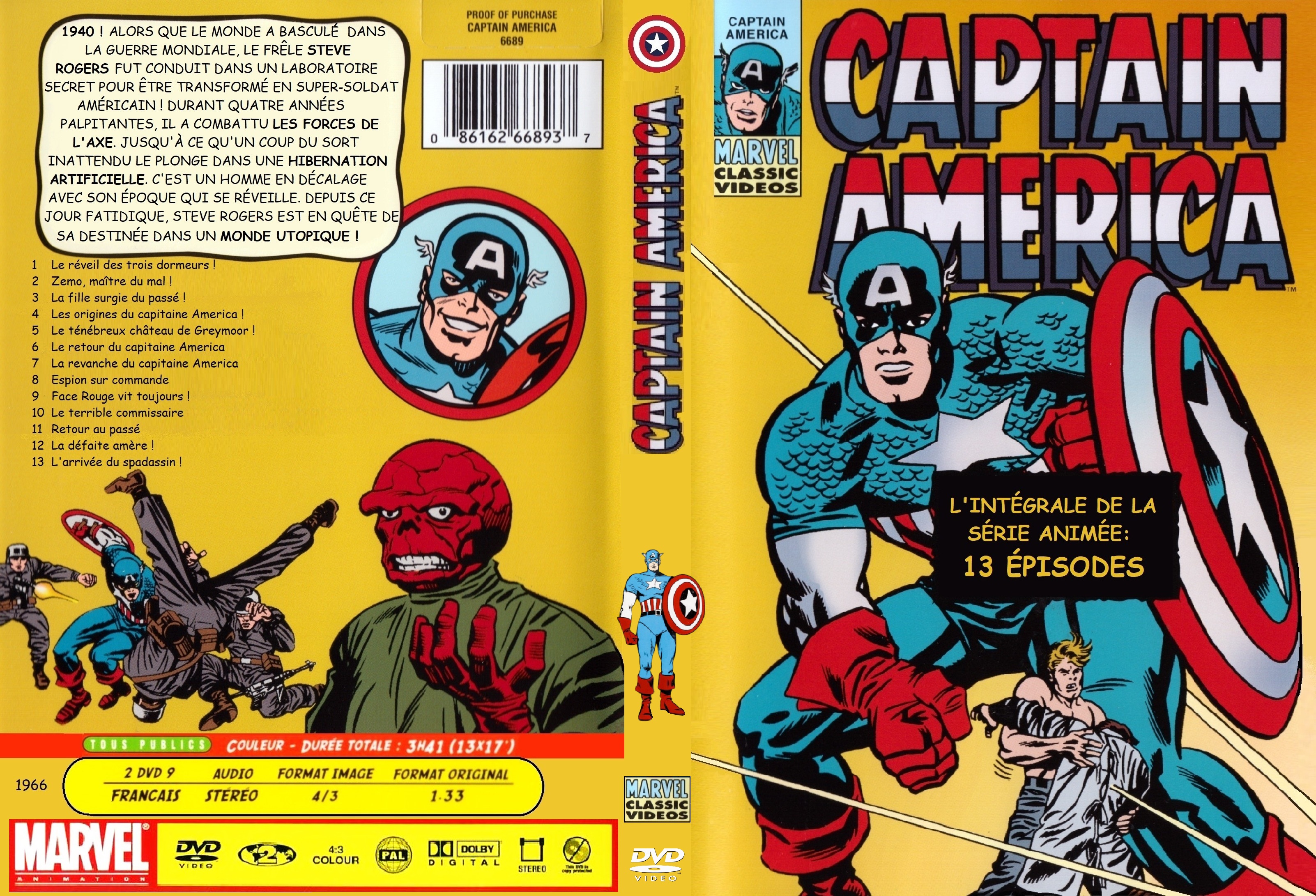 Jaquette DVD Captain America DA 1966 custom 