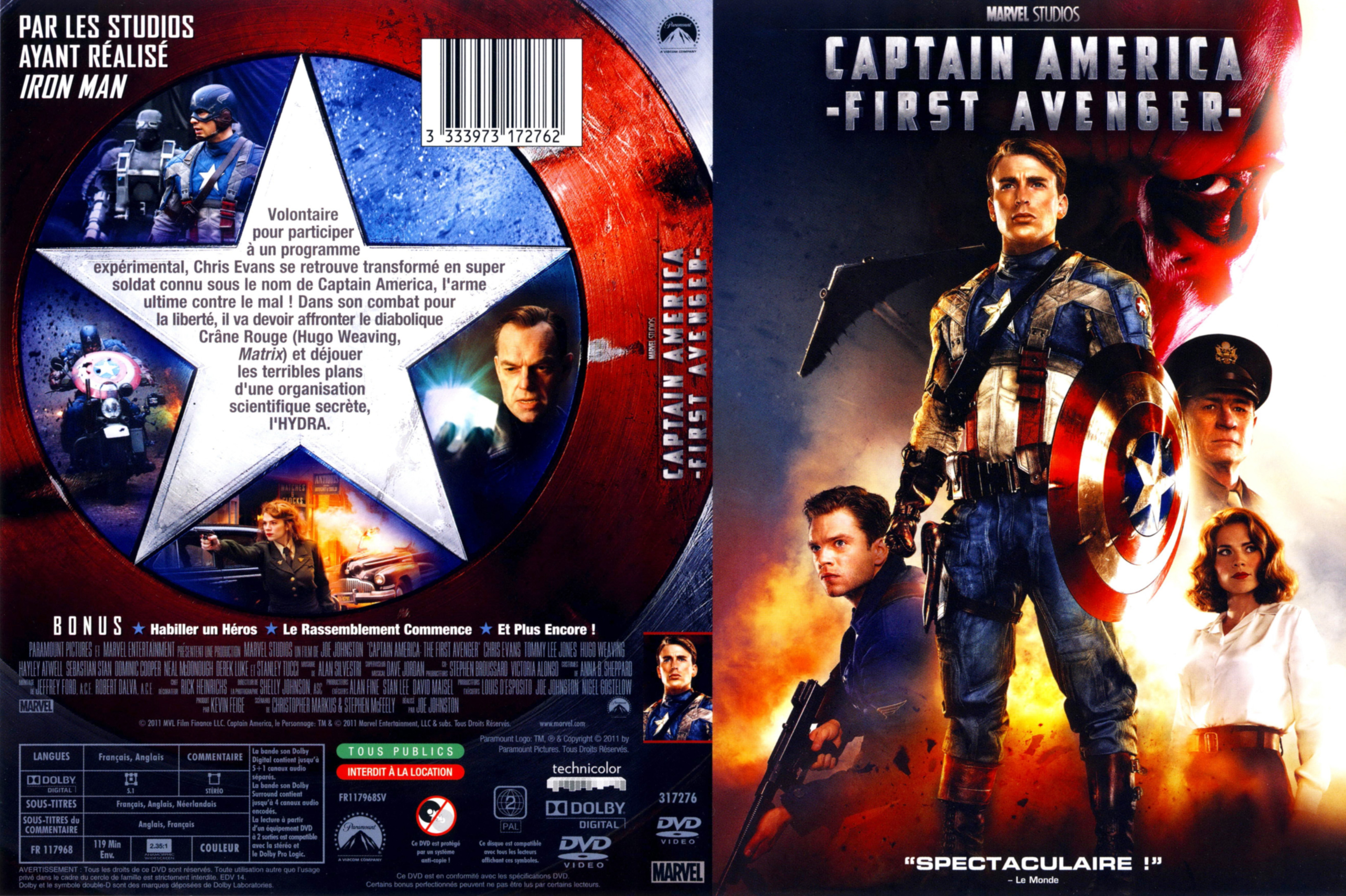 Jaquette DVD Captain America First Avenger