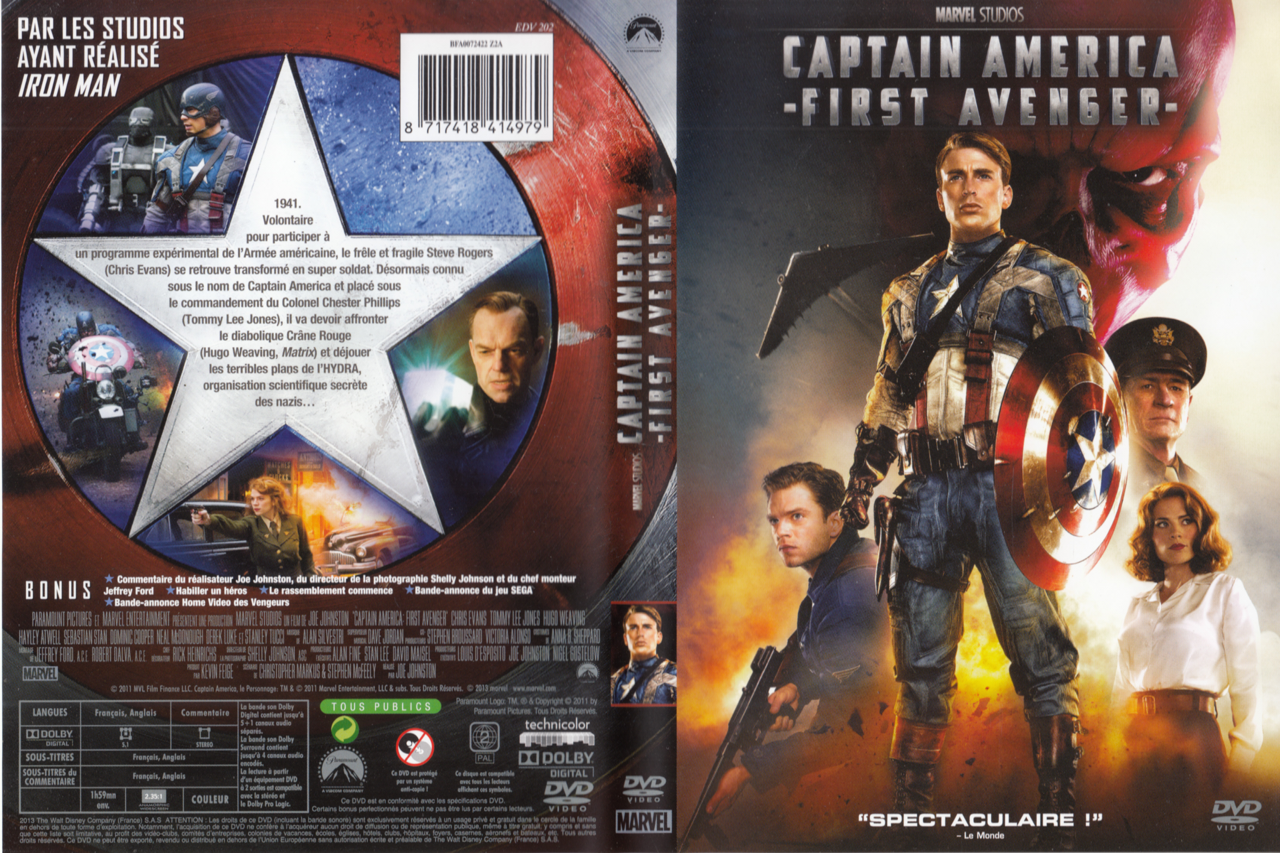 Jaquette DVD Captain America First Avenger v2