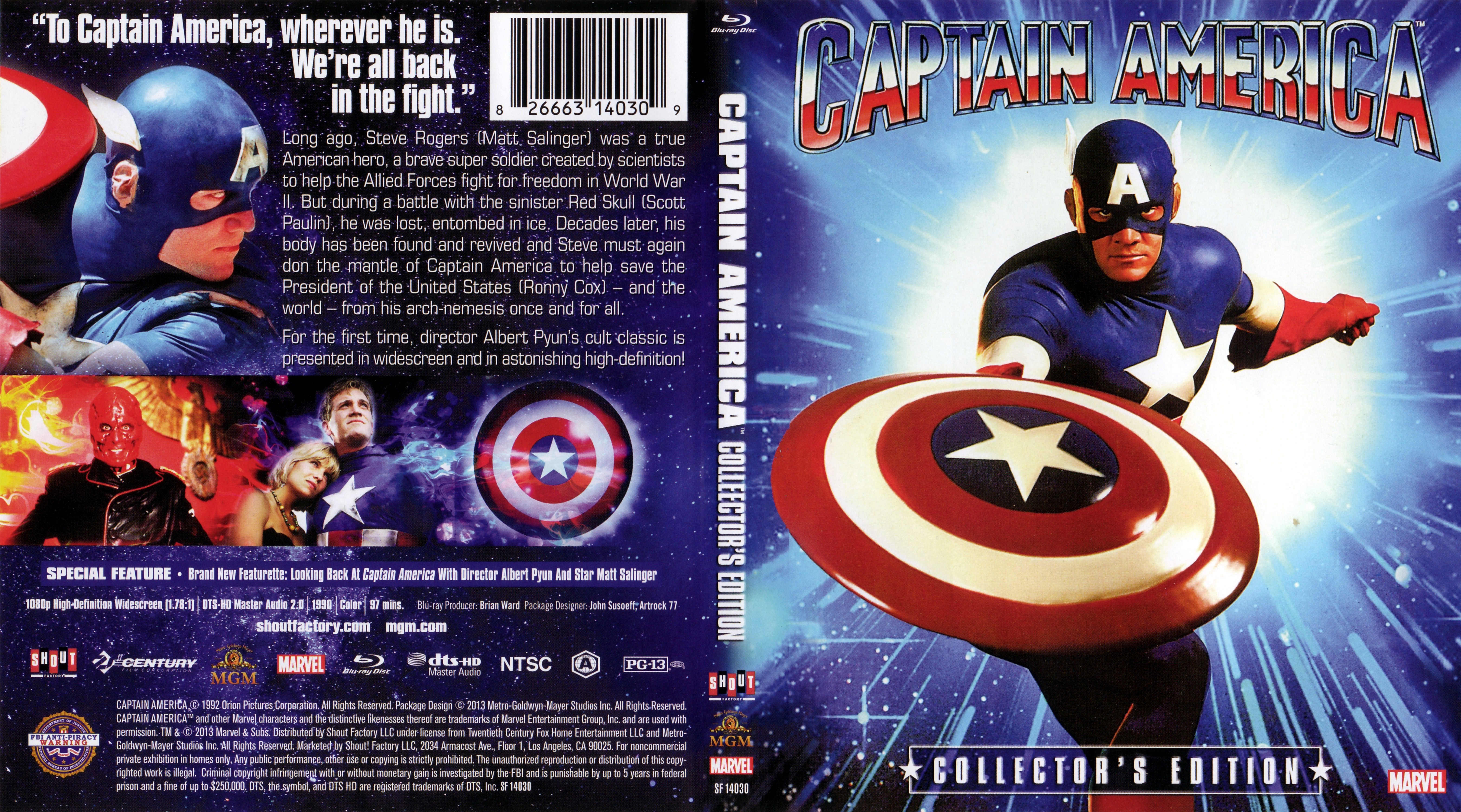 Jaquette DVD Captain America (1990) Zone 1 (BLU-RAY)