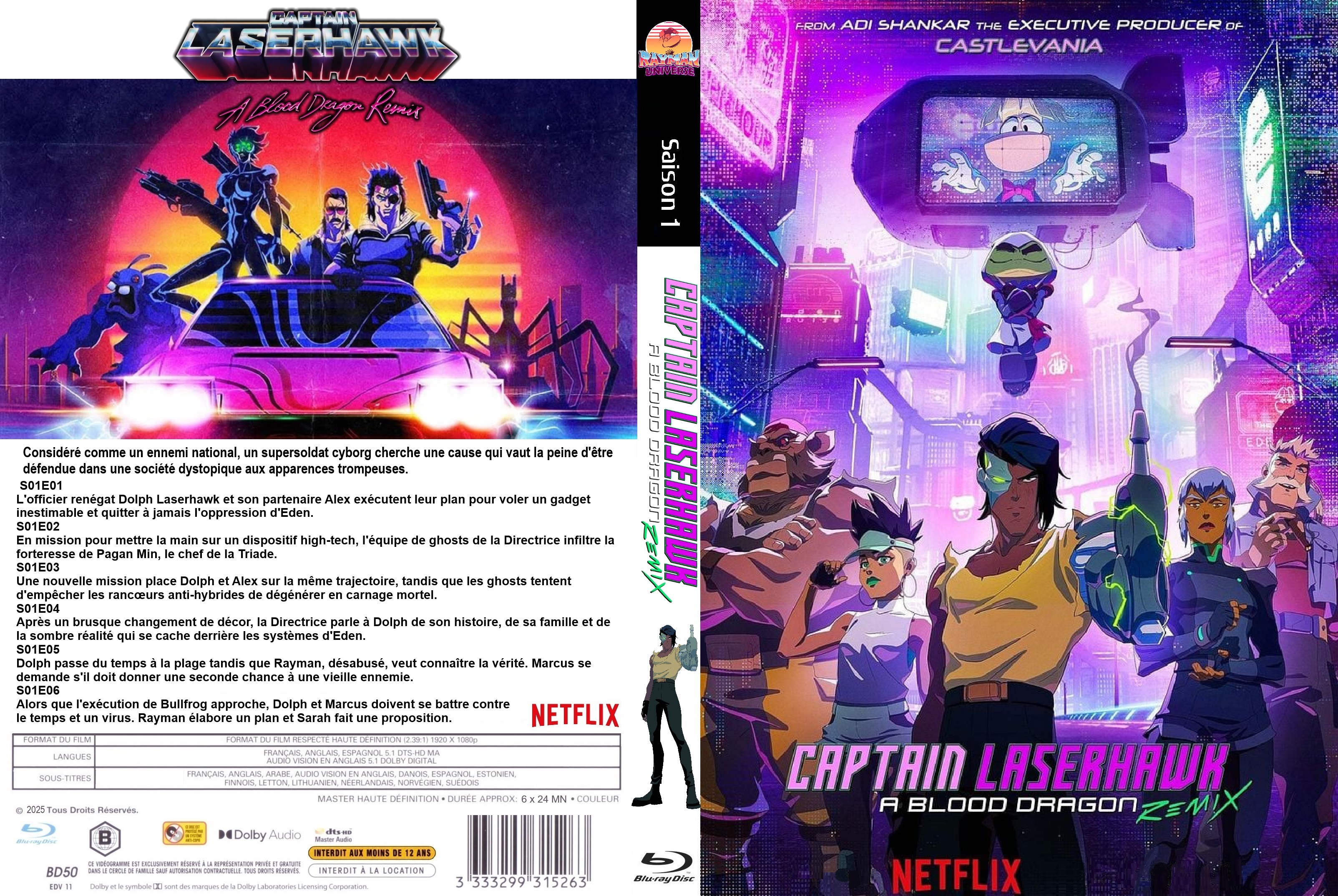 Jaquette DVD Captain Laserhawk A Blood-Dragon Remix saison 1 custom