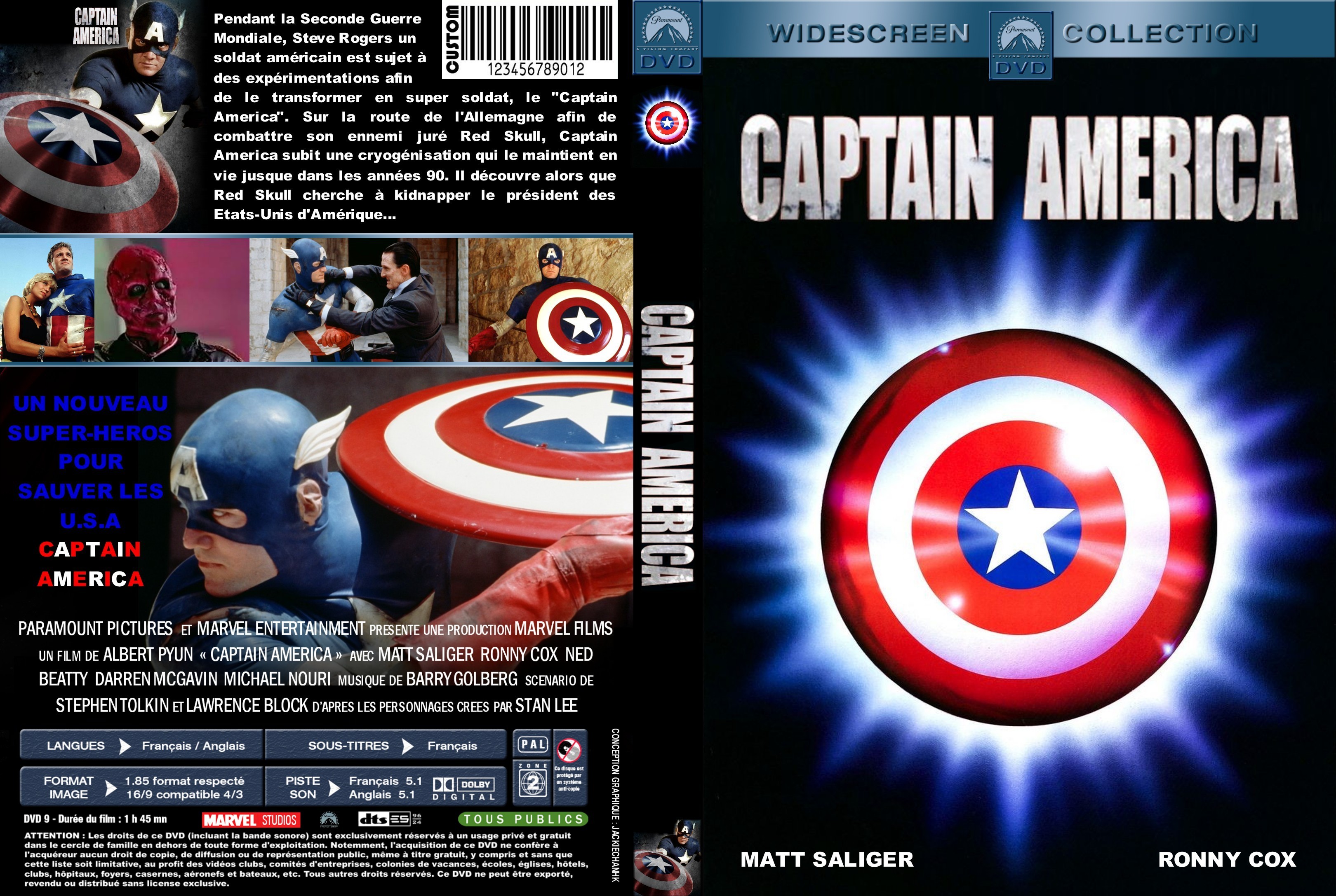 Jaquette DVD Captain america (1990) custom