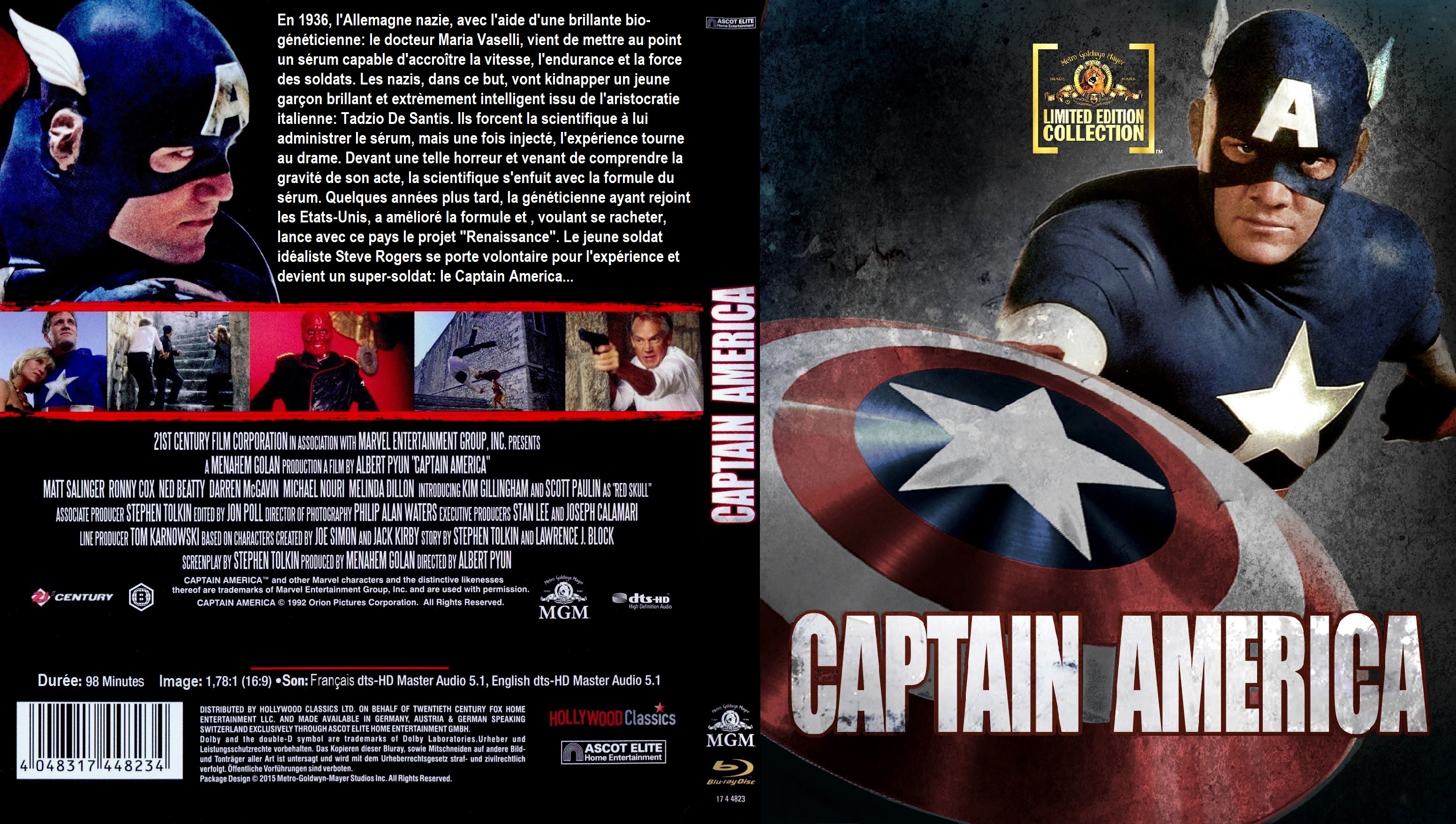 Jaquette DVD Captain america (1990) custom (BLU-RAY)