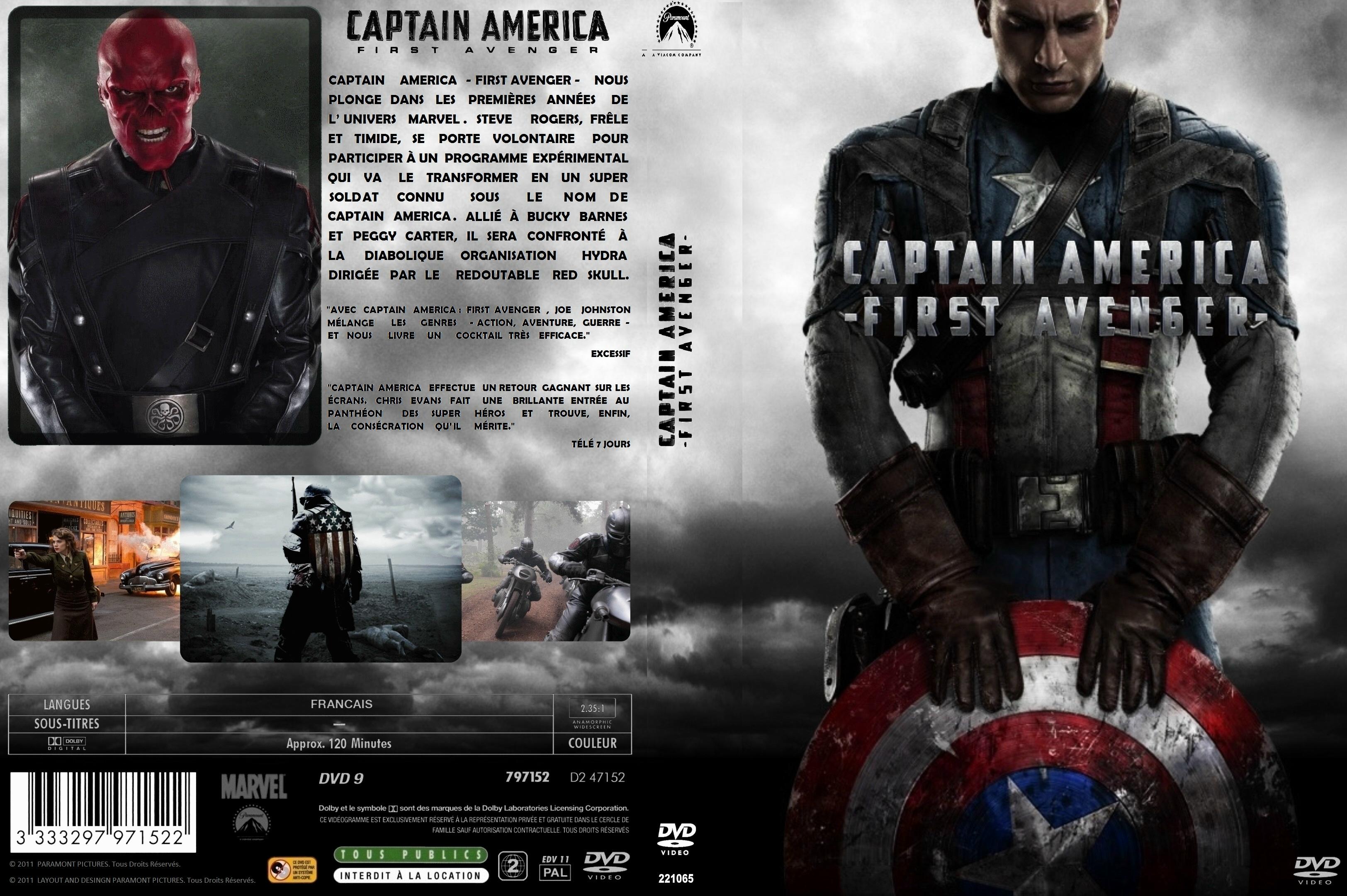 Jaquette DVD Captain america custom - SLIM